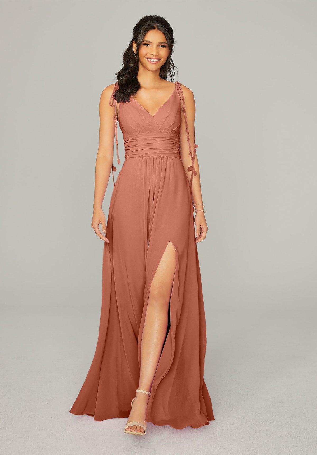 Formal Dresses Formal Long Slit A Line Dress MGNY Madeline Gardner New York 21759 Spice