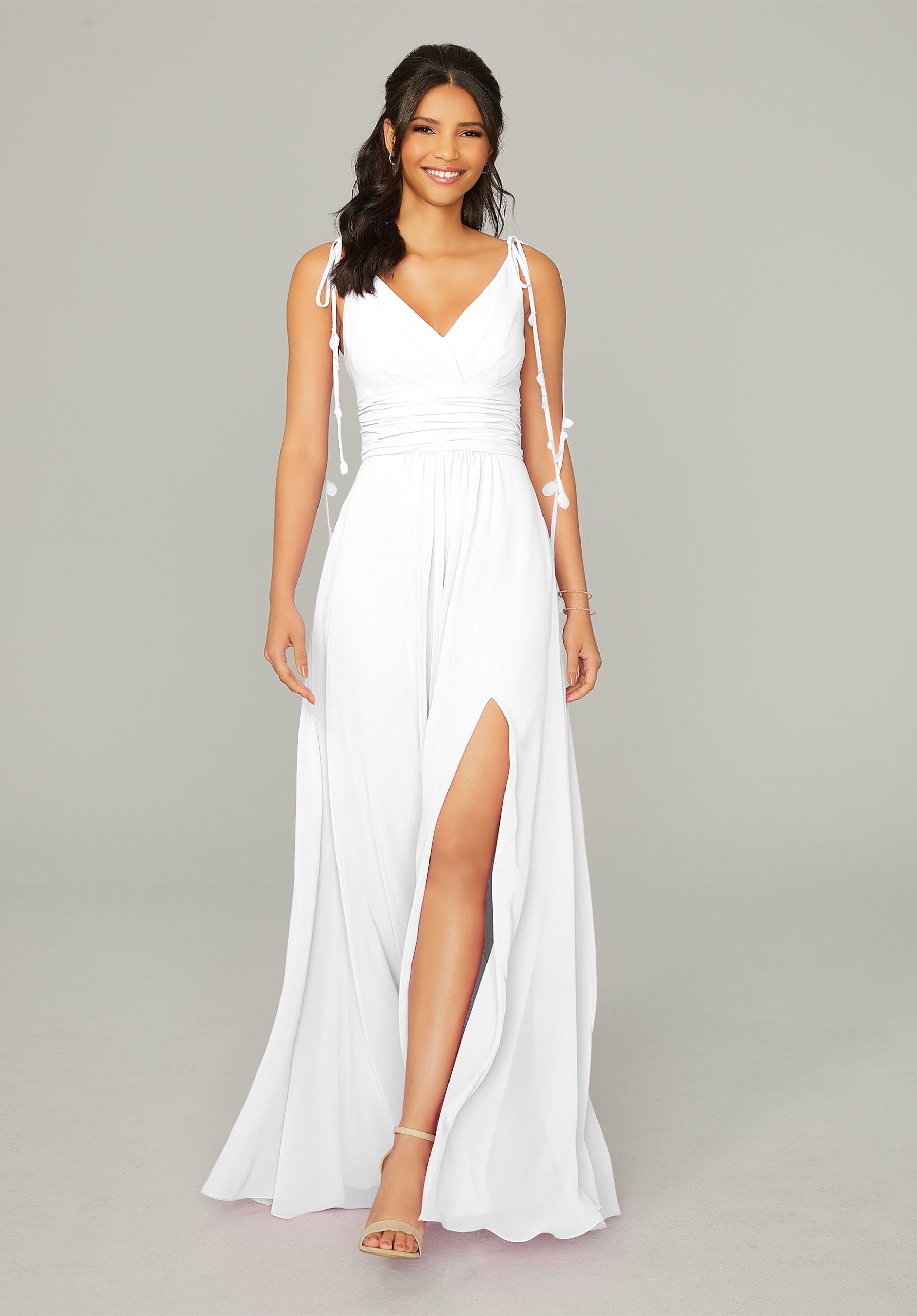 Wedding Dresses Slit Long A Line Wedding Dress MGNY Madeline Gardner New York 21759 White