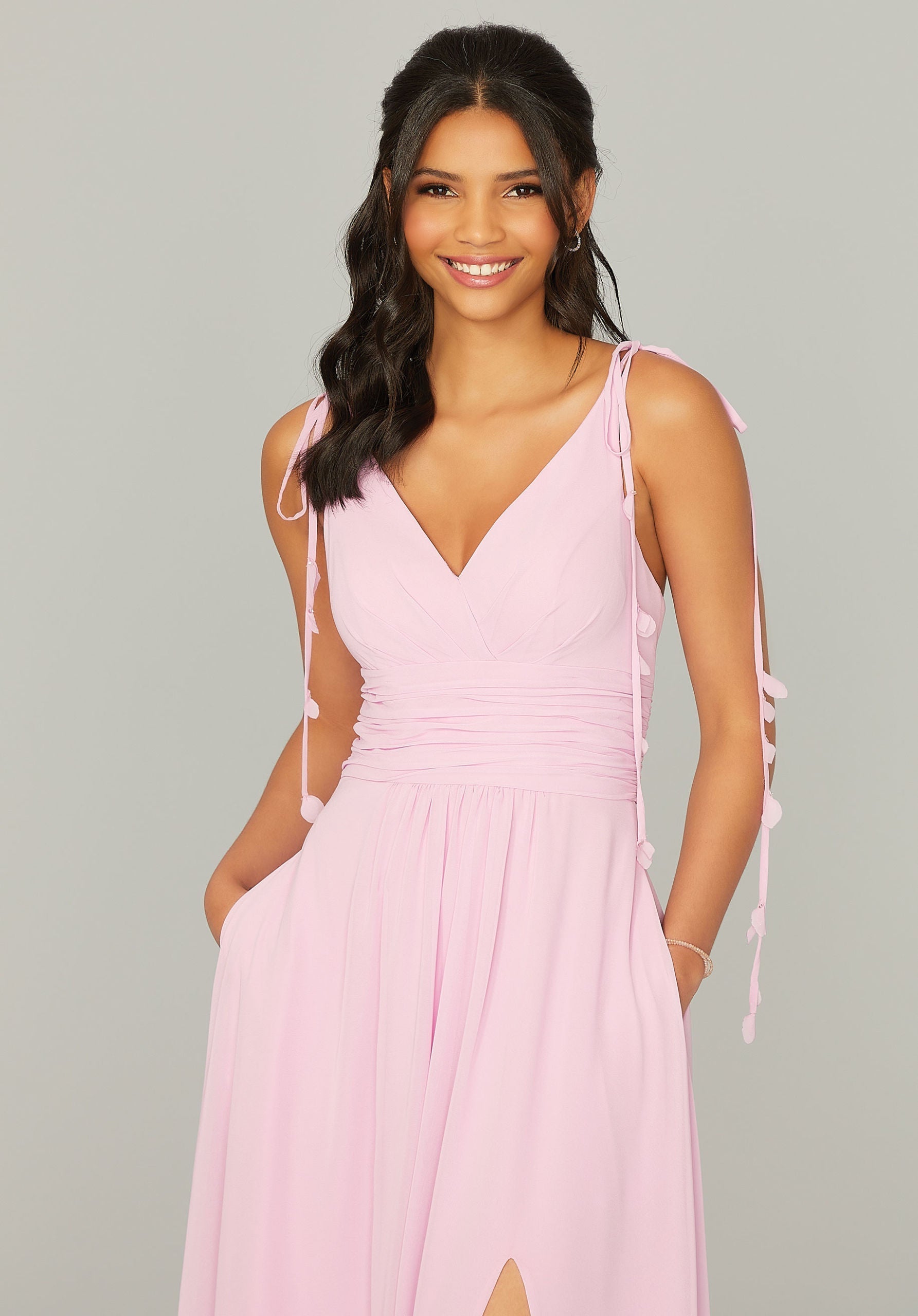 Formal Dresses Long Formal A Line Slit Dress MGNY Madeline Gardner New York 21759 Bloom