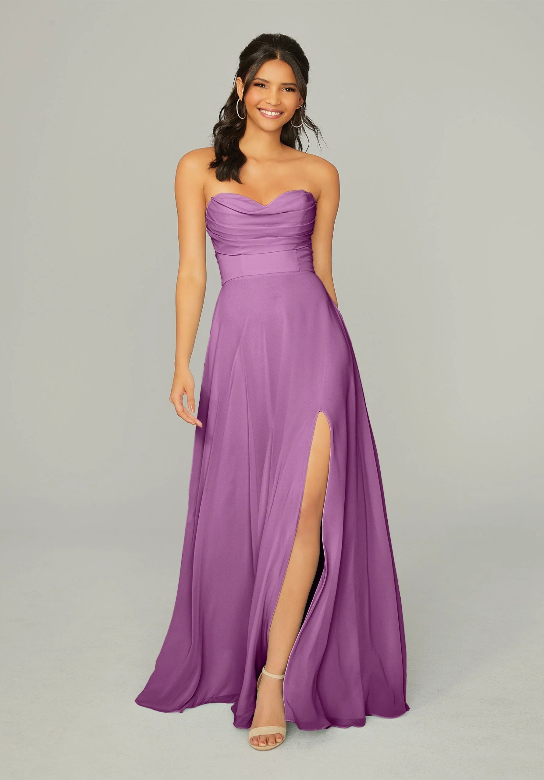 Formal Dresses Long Pleated Formal A Line Dress MGNY Madeline Gardner New York 21766 Primrose