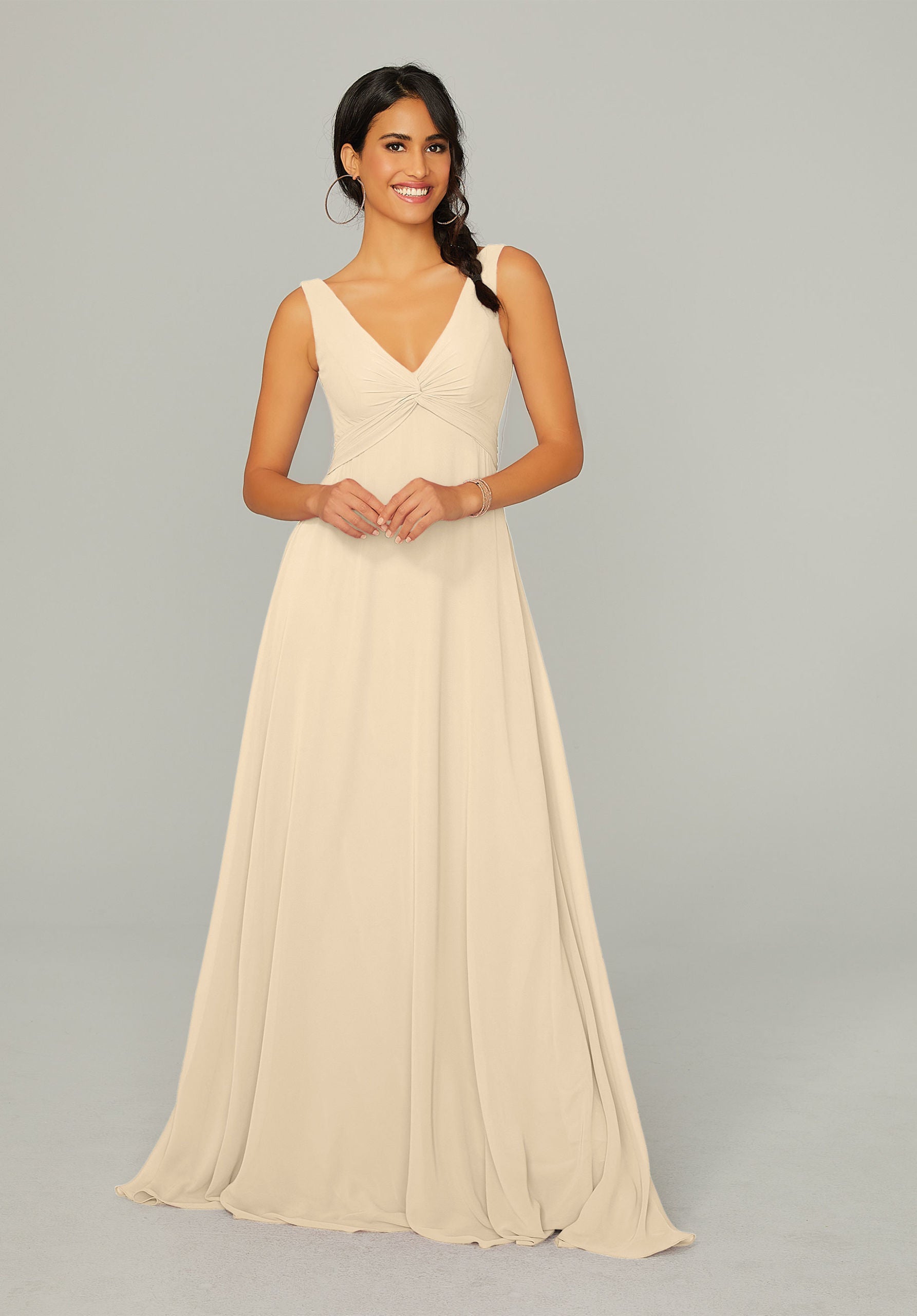Formal Dresses A Line Formal Long Dress MGNY Madeline Gardner New York 21767 Buttercream