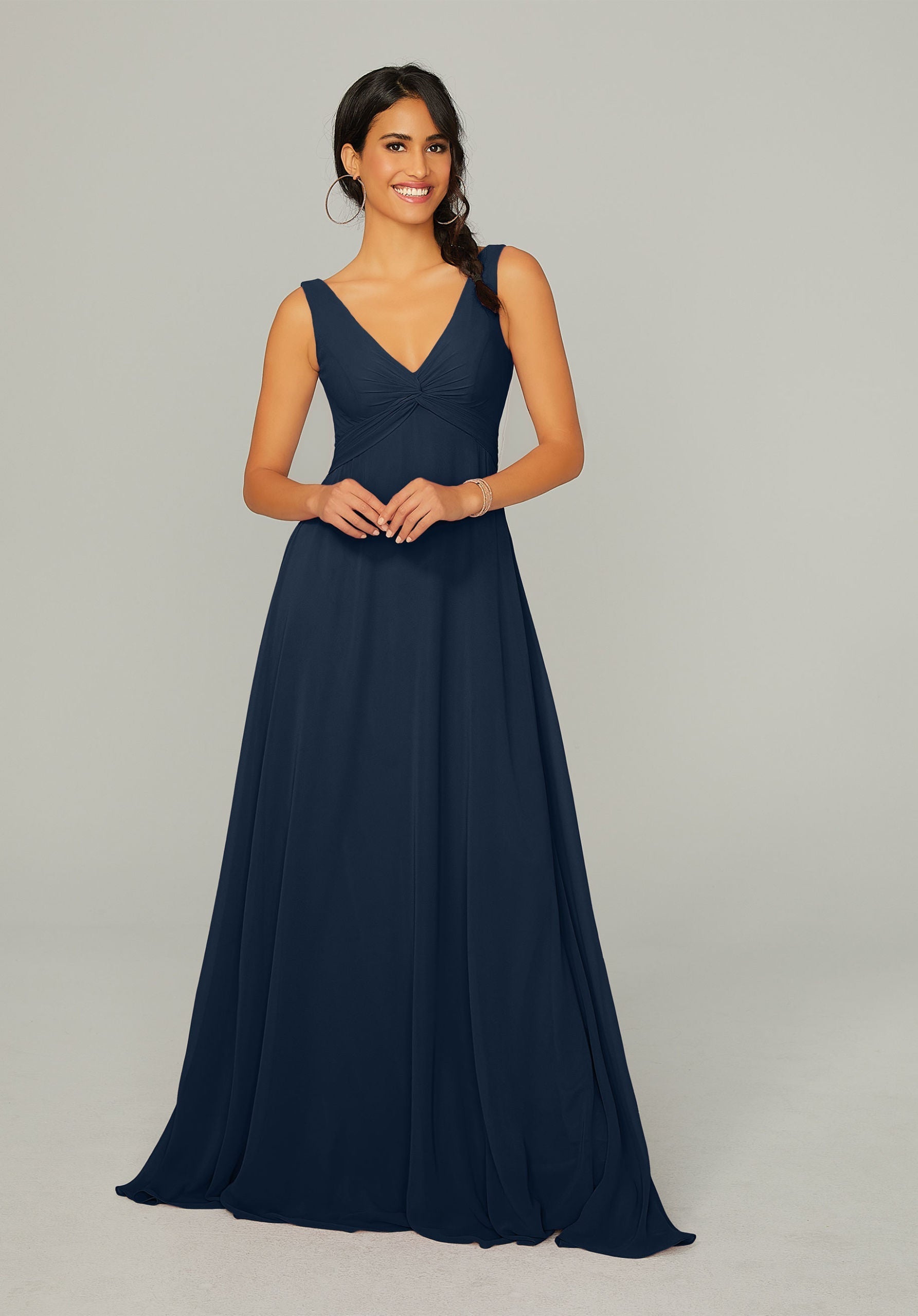 Formal Dresses A Line Long Formal Dress MGNY Madeline Gardner New York 21767 Navy