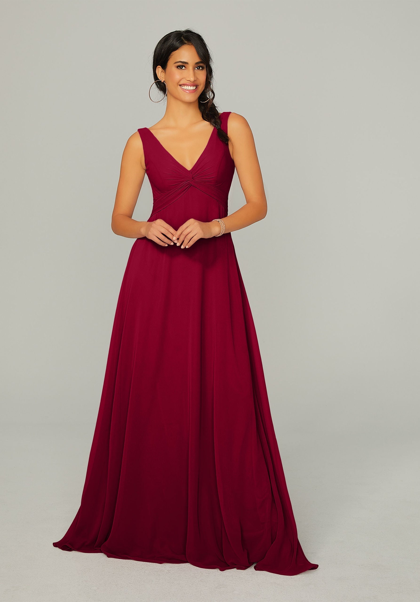 Formal Dresses A Line Formal Long Dress MGNY Madeline Gardner New York 21767 Claret