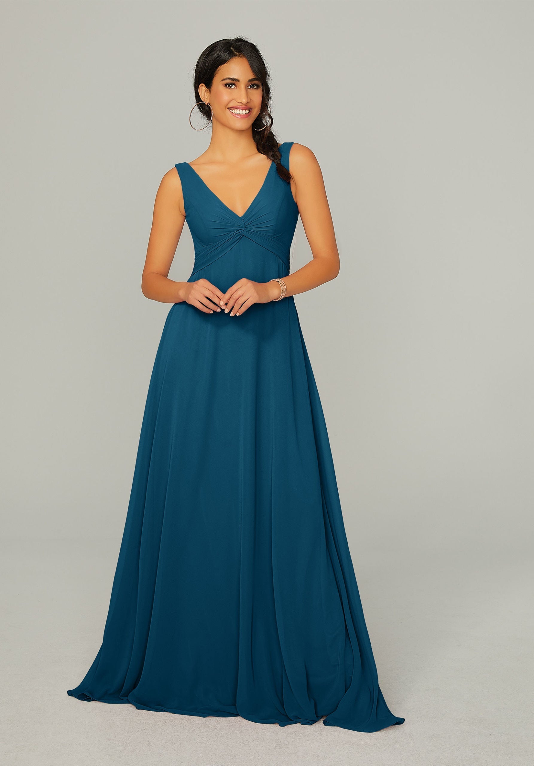 Formal Dresses A Line Long Formal Dress MGNY Madeline Gardner New York 21767 Marine