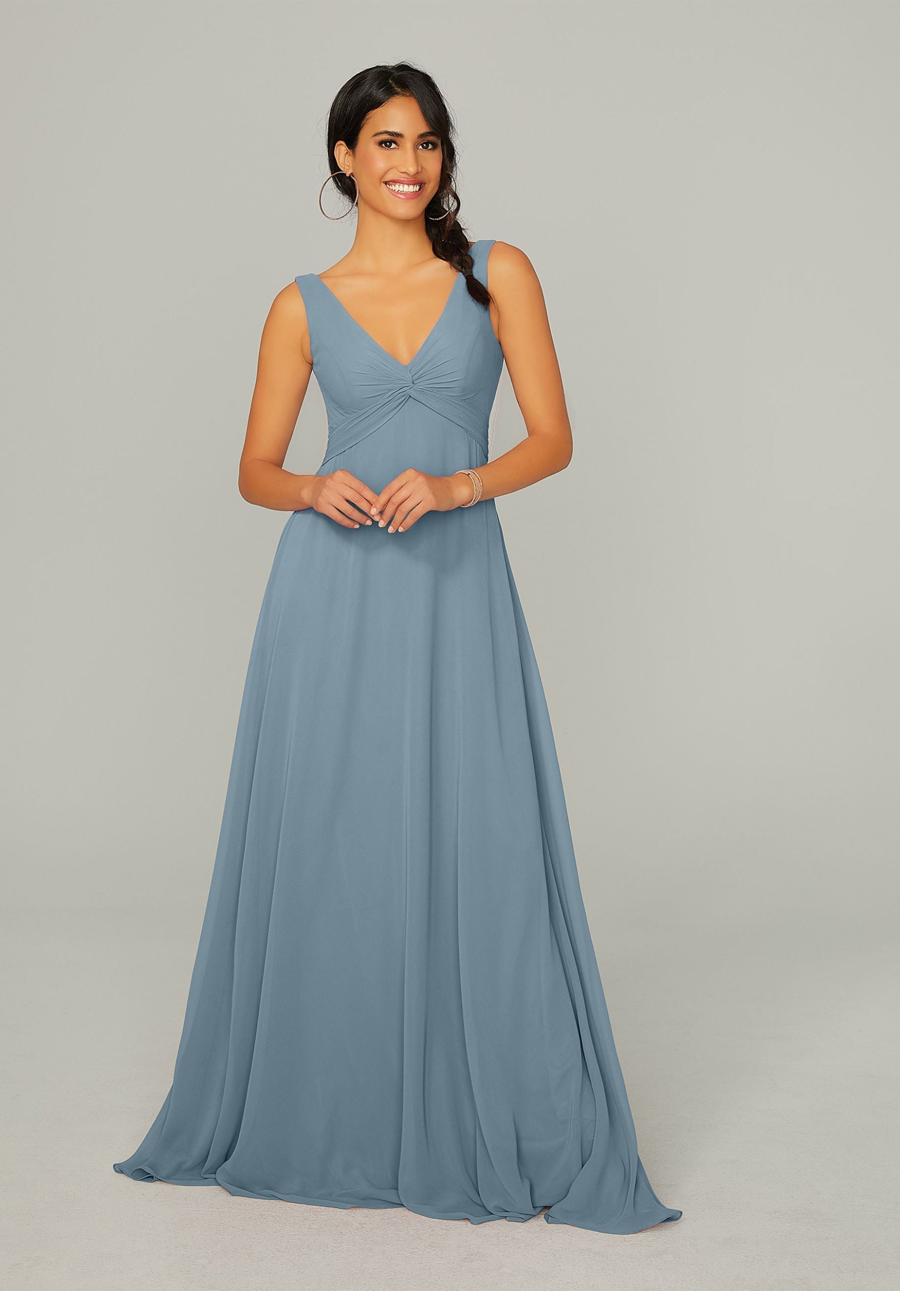 Formal Dresses Formal Long Evening A Line Dress MGNY Madeline Gardner New York 21767 Slate