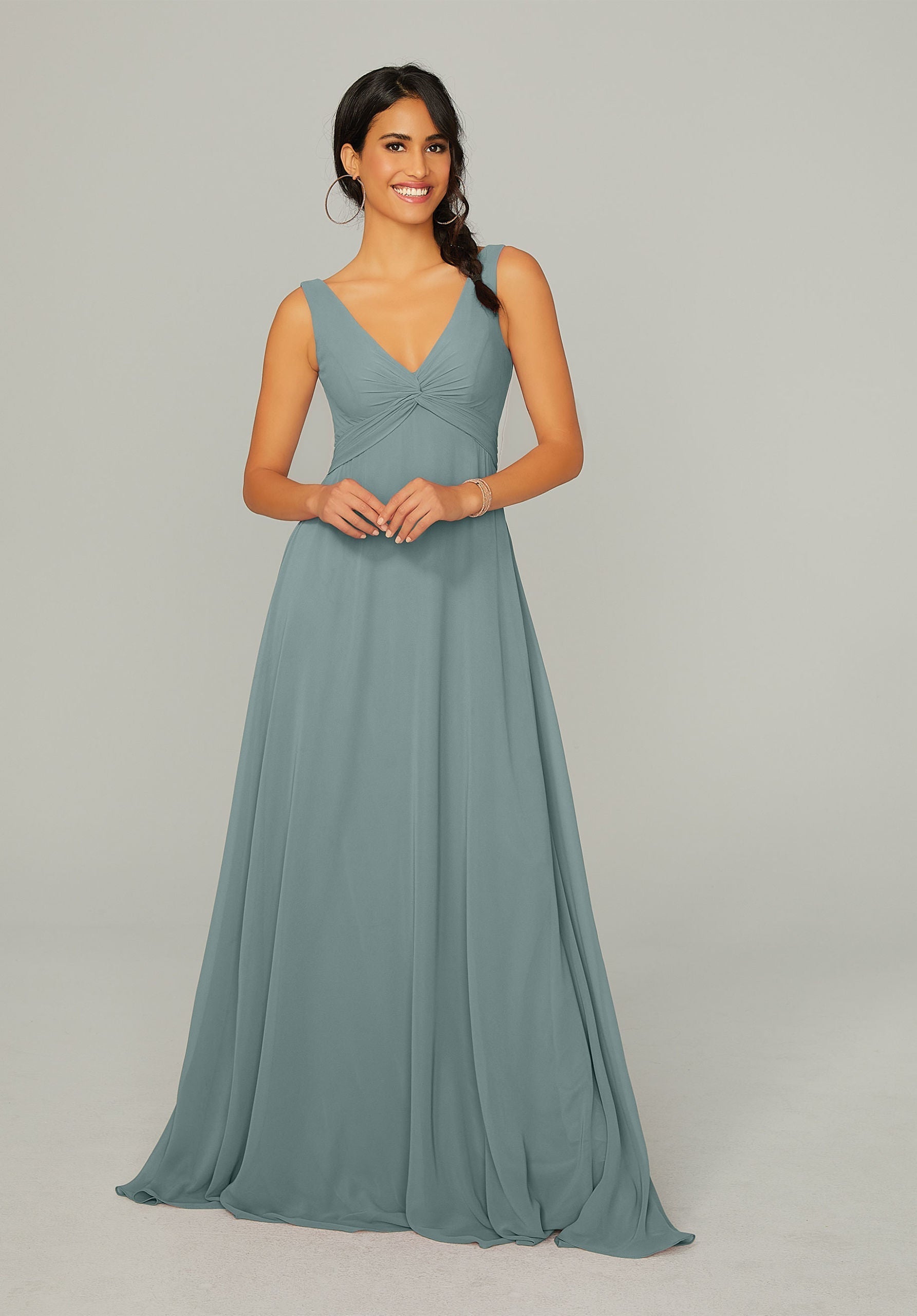 Formal Dresses Long Formal A Line Dress MGNY Madeline Gardner New York 21767 Deep Sea