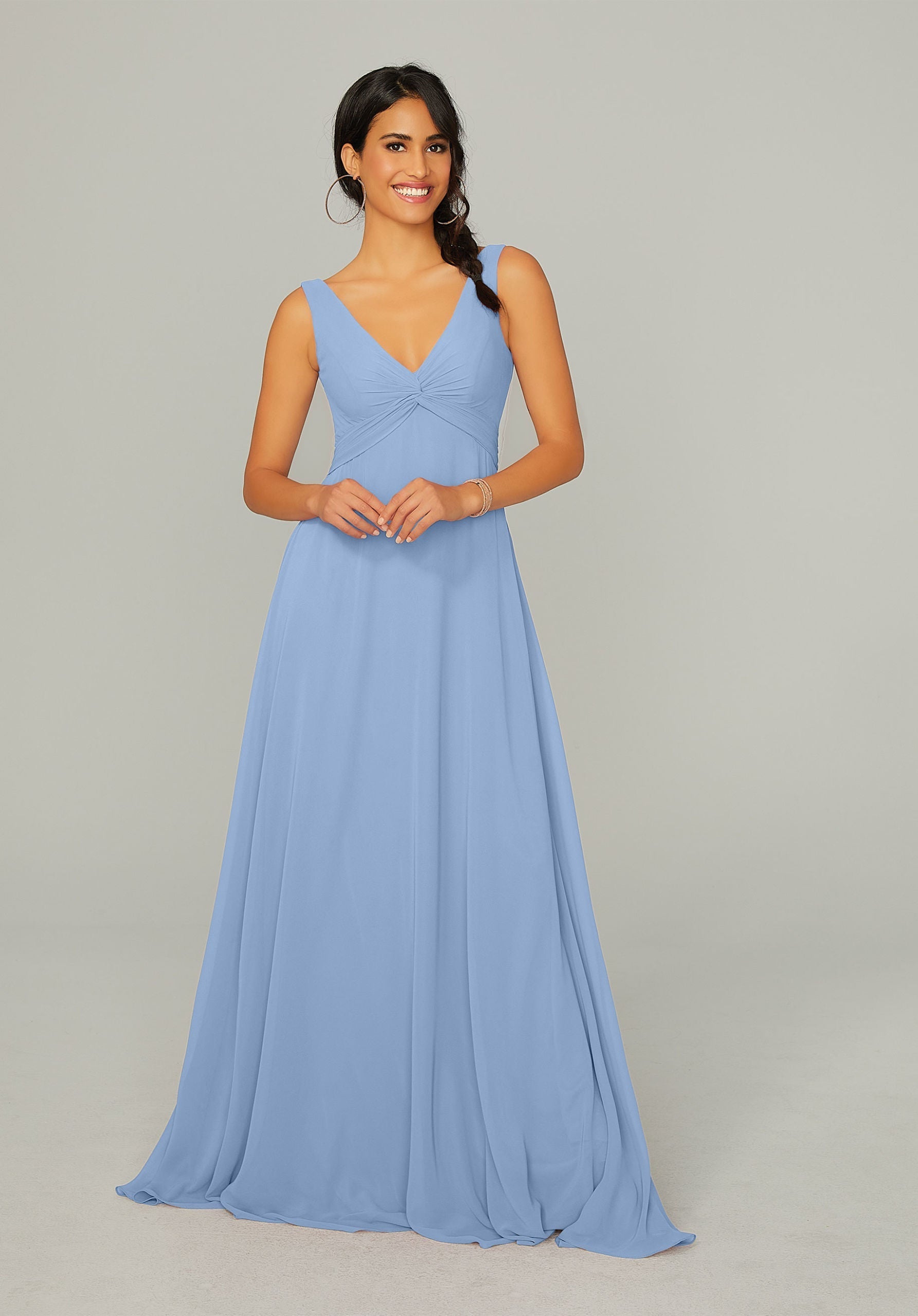 Formal Dresses Long Formal A Line Dress MGNY Madeline Gardner New York 21767 Cornflower