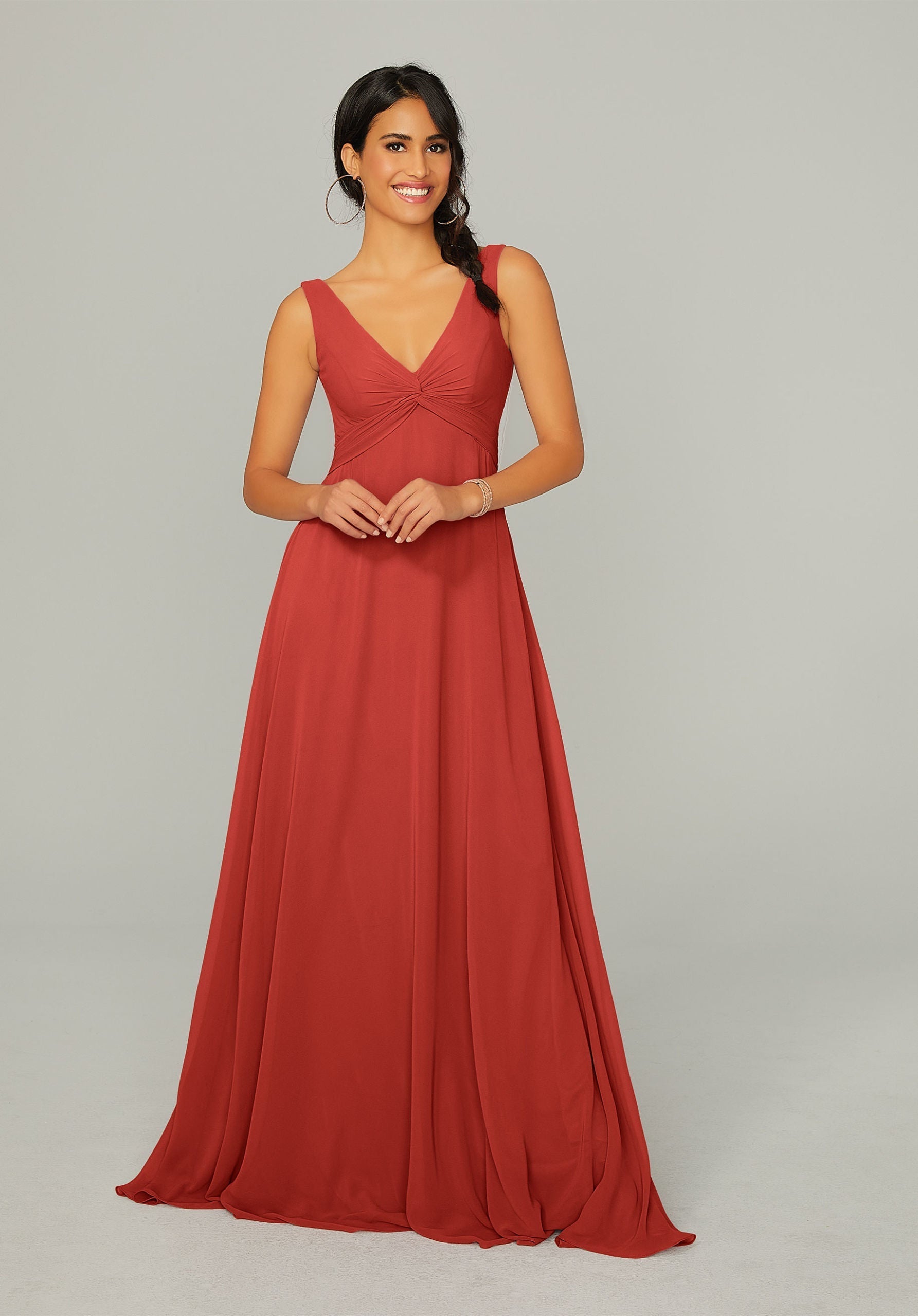 Formal Dresses A Line Formal Long Dress MGNY Madeline Gardner New York 21767 Cinnamon