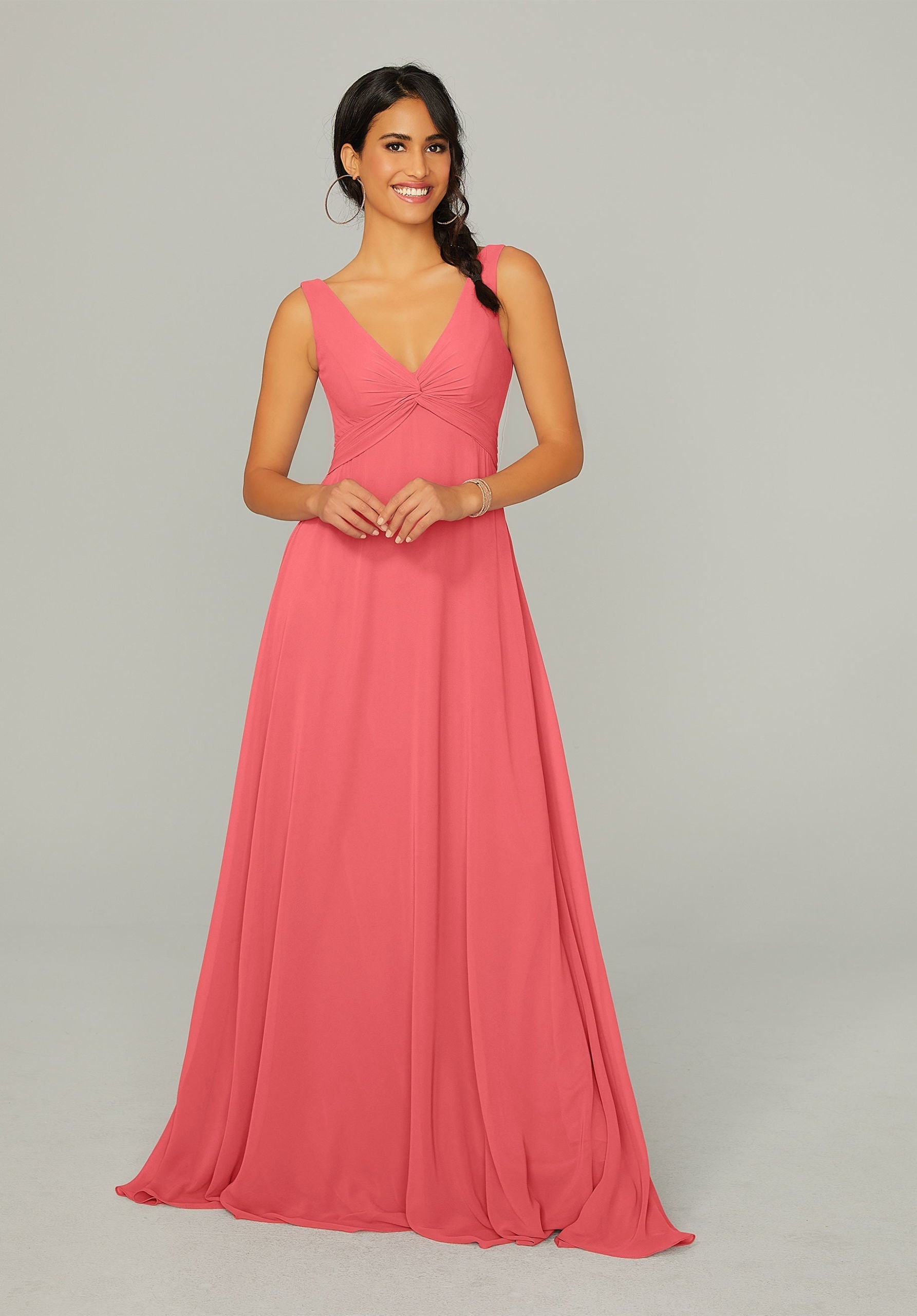 Formal Dresses Long Evening A Line Formal Dress MGNY Madeline Gardner New York 21767 Cantaloupe