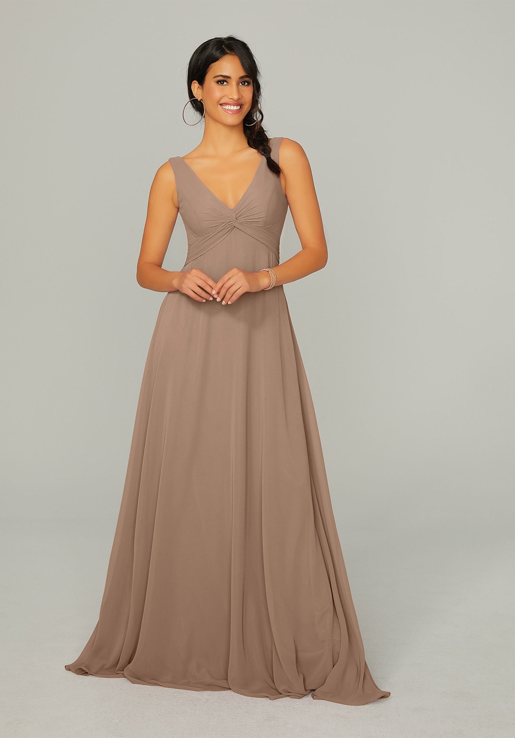 Formal Dresses Formal Long A Line Dress MGNY Madeline Gardner New York 21767 Fawn