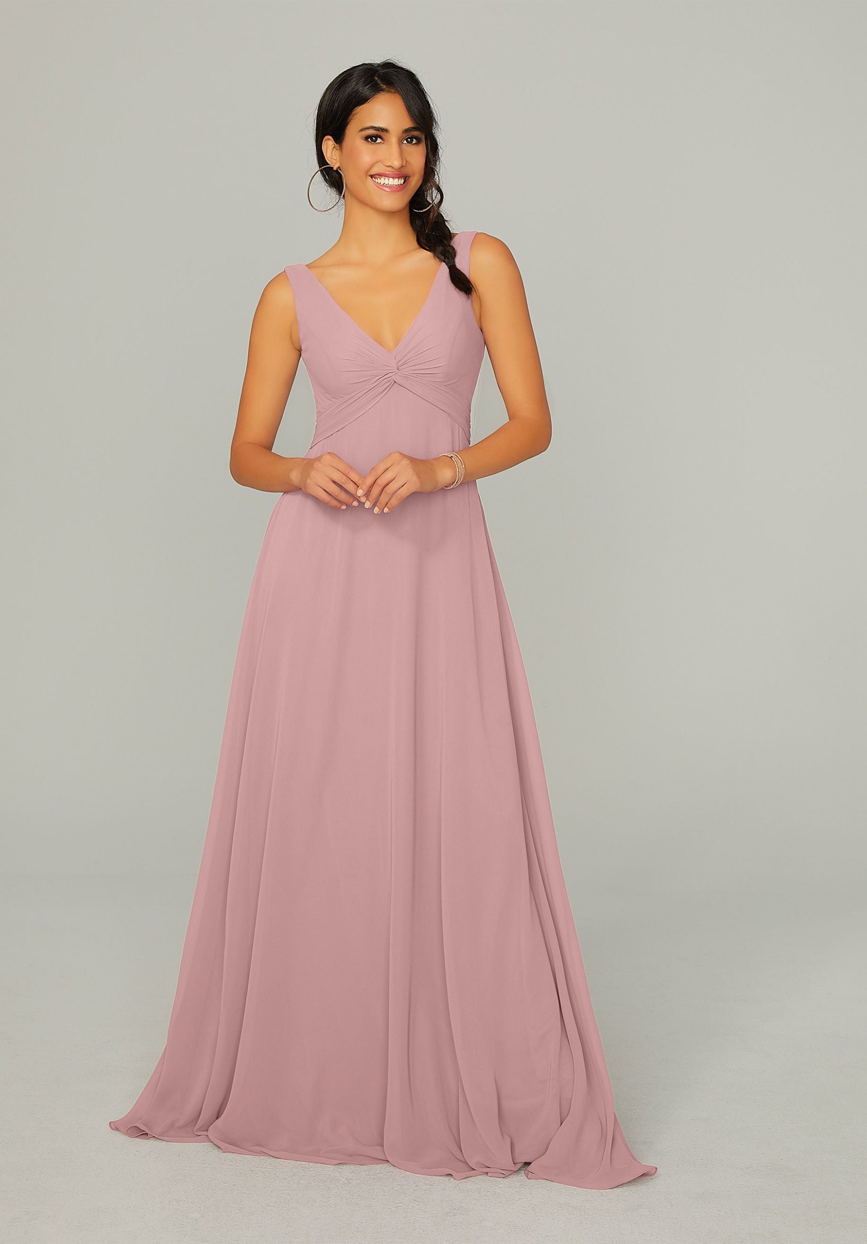 Formal Dresses Long Formal A Line Dress MGNY Madeline Gardner New York 21767 Desert Rose