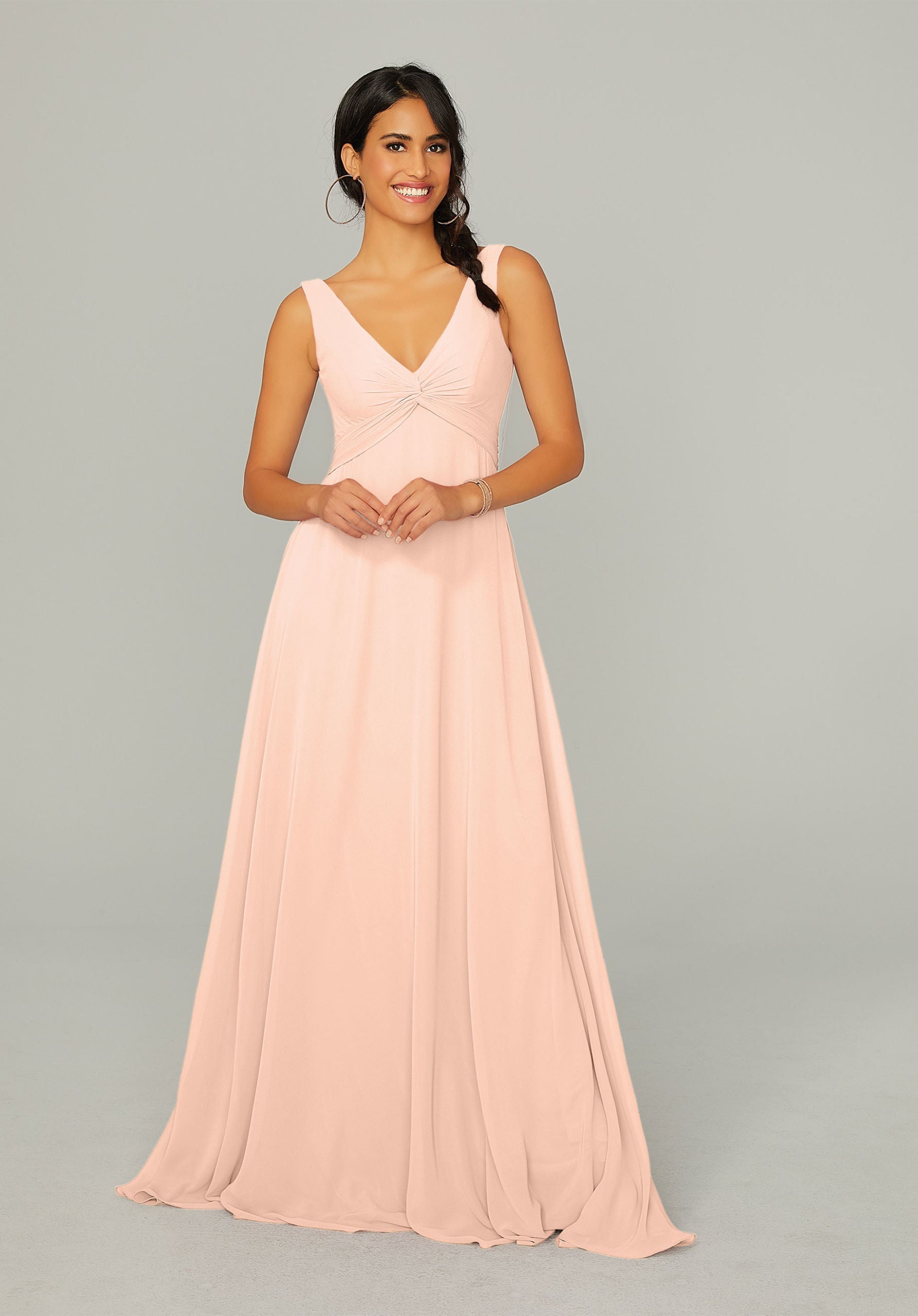 Formal Dresses Formal A Line Long Dress MGNY Madeline Gardner New York 21767 Blush