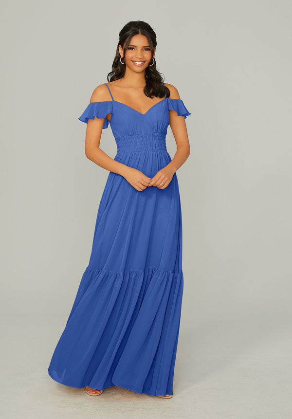 Ruffle A Line Long Formal Dress MGNY Madeline Gardner New York 21768
