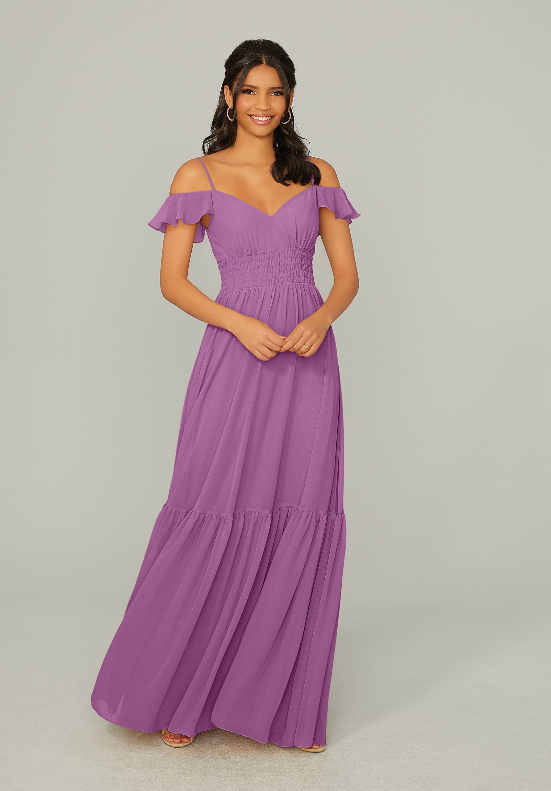 Formal Dresses Long Formal Ruffle A Line Dress MGNY Madeline Gardner New York 21768 Primrose