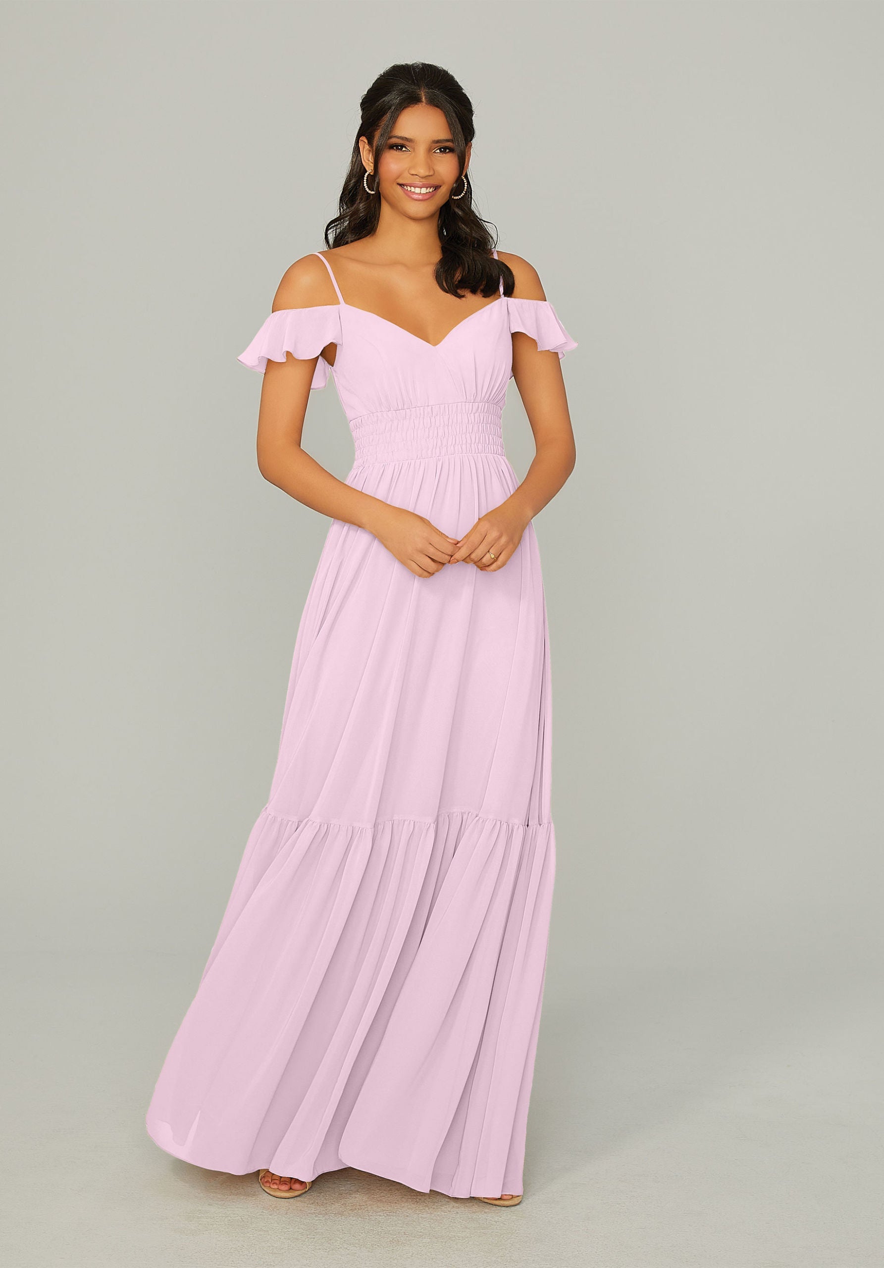 Formal Dresses Ruffle A Line Long Formal Dress MGNY Madeline Gardner New York 21768 Blossom