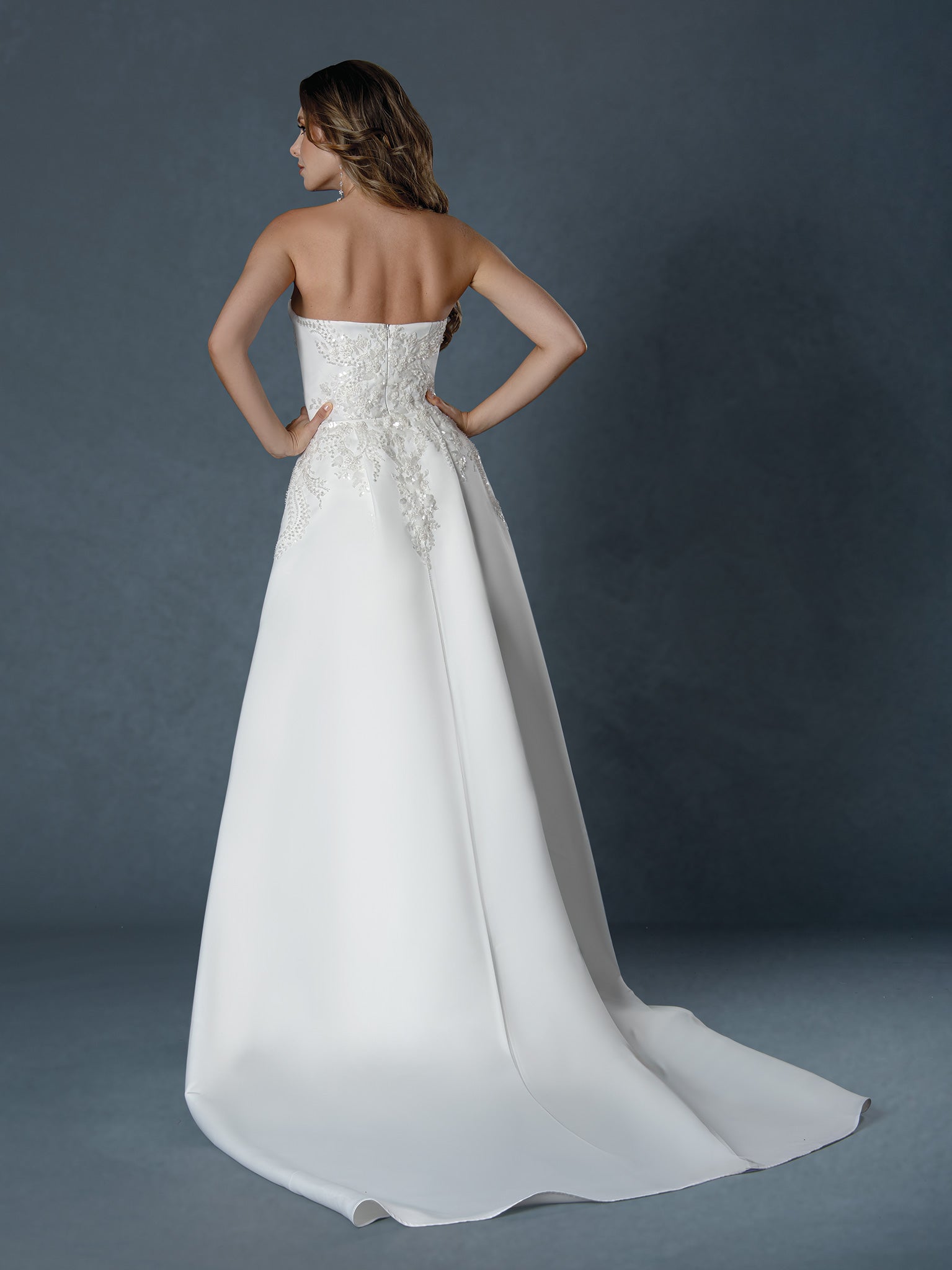 Wedding Dresses Long A Line Lace Beaded Wedding Dress Off White-Satin-25514-Mermaid