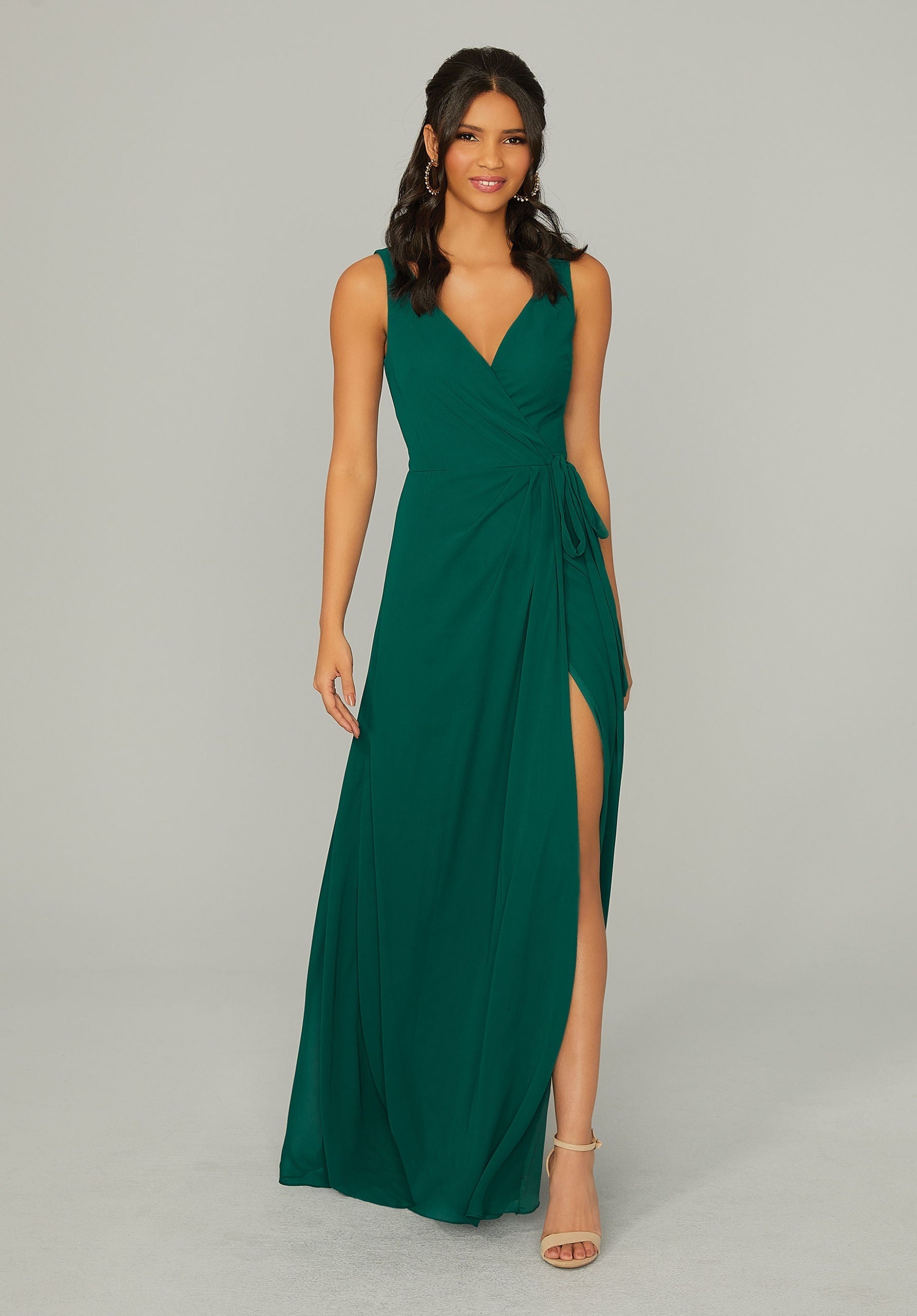 Formal Dresses Formal Long Slit Dress MGNY Madeline Gardner New York 21771 Emerald