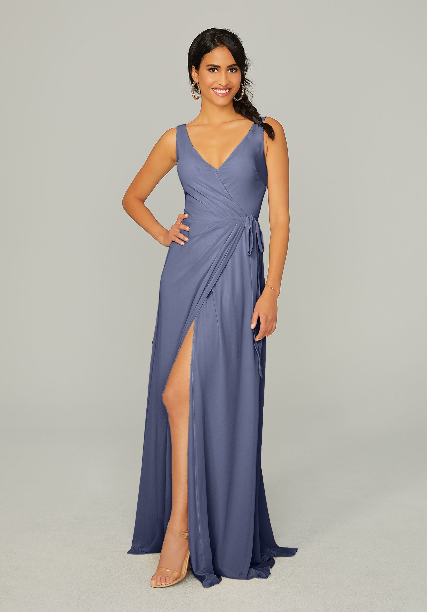 Formal Dresses Formal Long Slit Dress MGNY Madeline Gardner New York 21771 Dusk