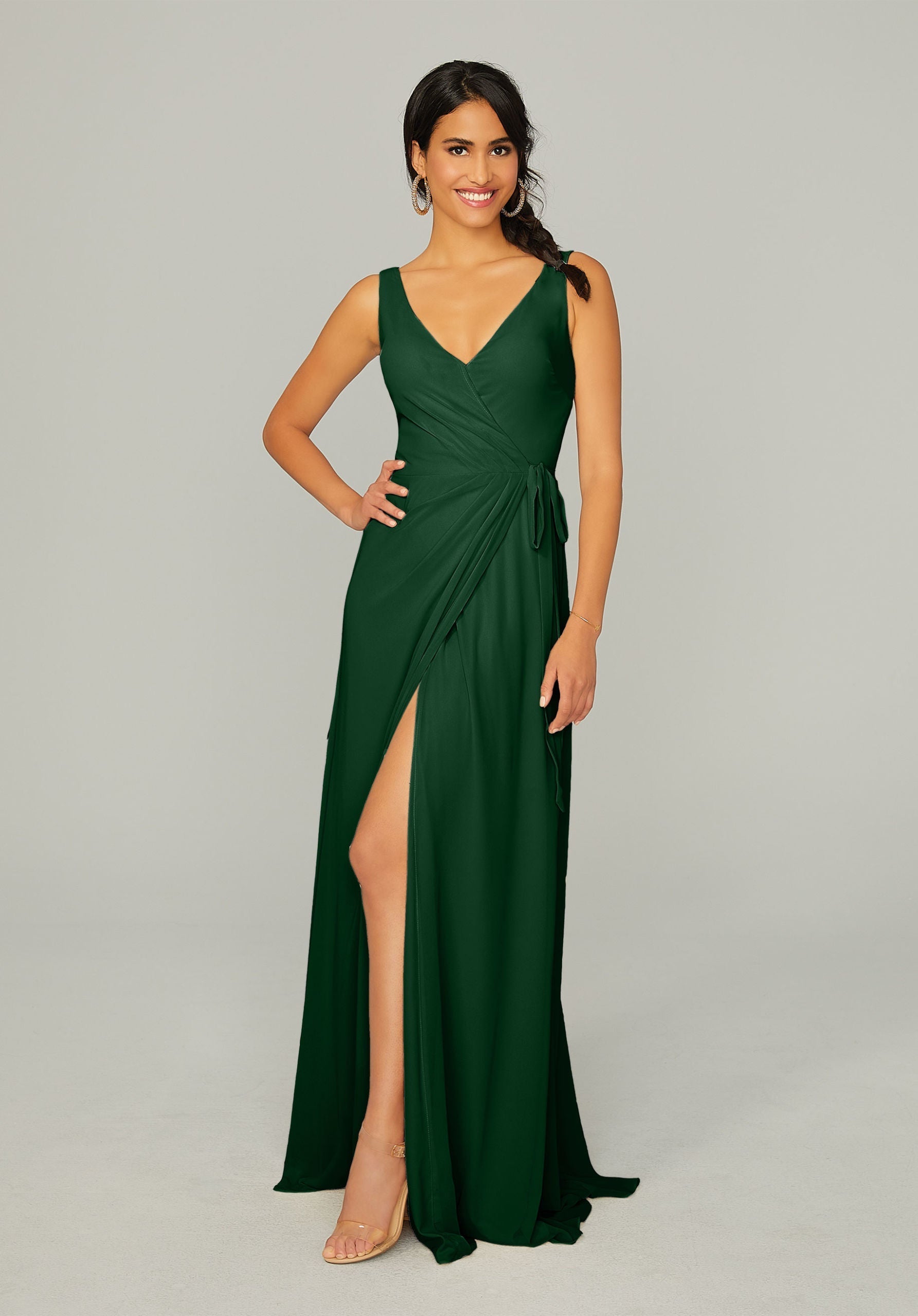 Formal Dresses Formal Long Slit Dress MGNY Madeline Gardner New York 21771 Emerald