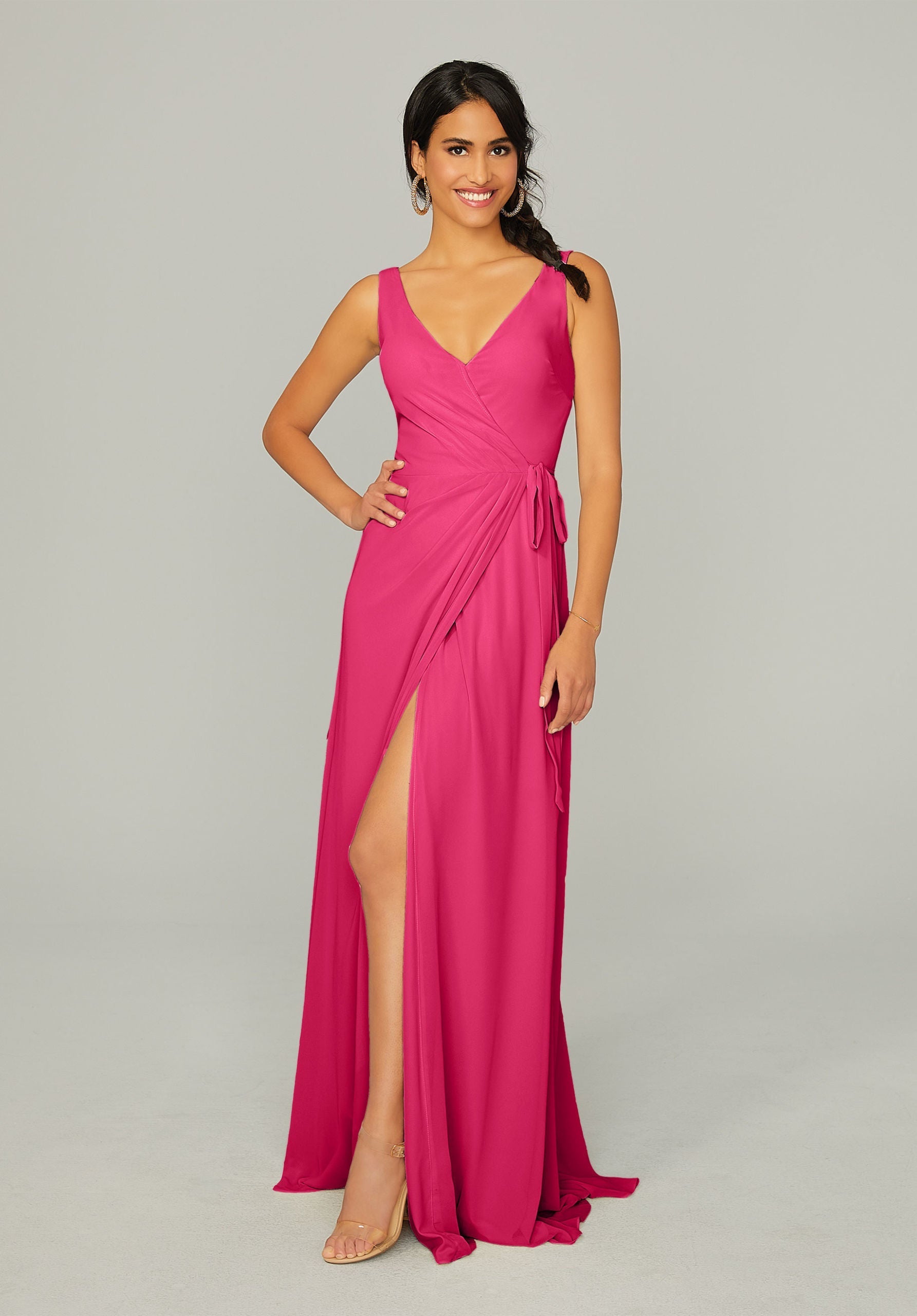 Formal Dresses Long Formal Evening Slit Dress MGNY Madeline Gardner New York 21771 Berry