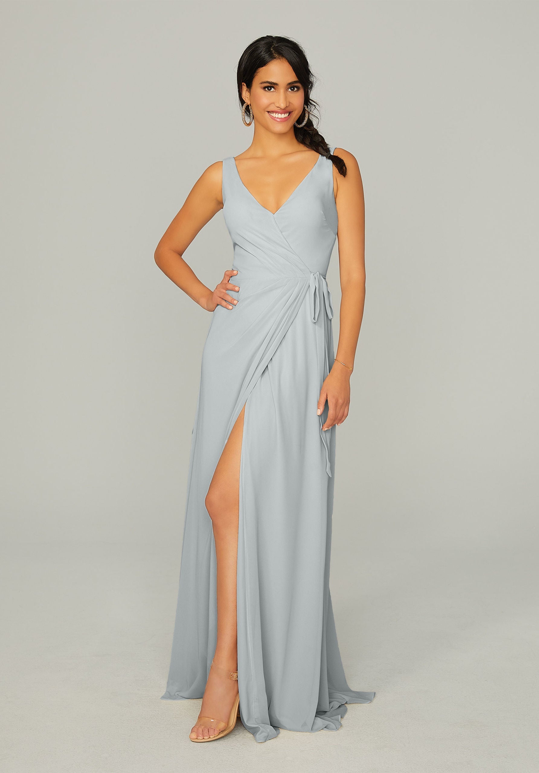 Formal Dresses Formal Long Slit Dress MGNY Madeline Gardner New York 21771 Dove