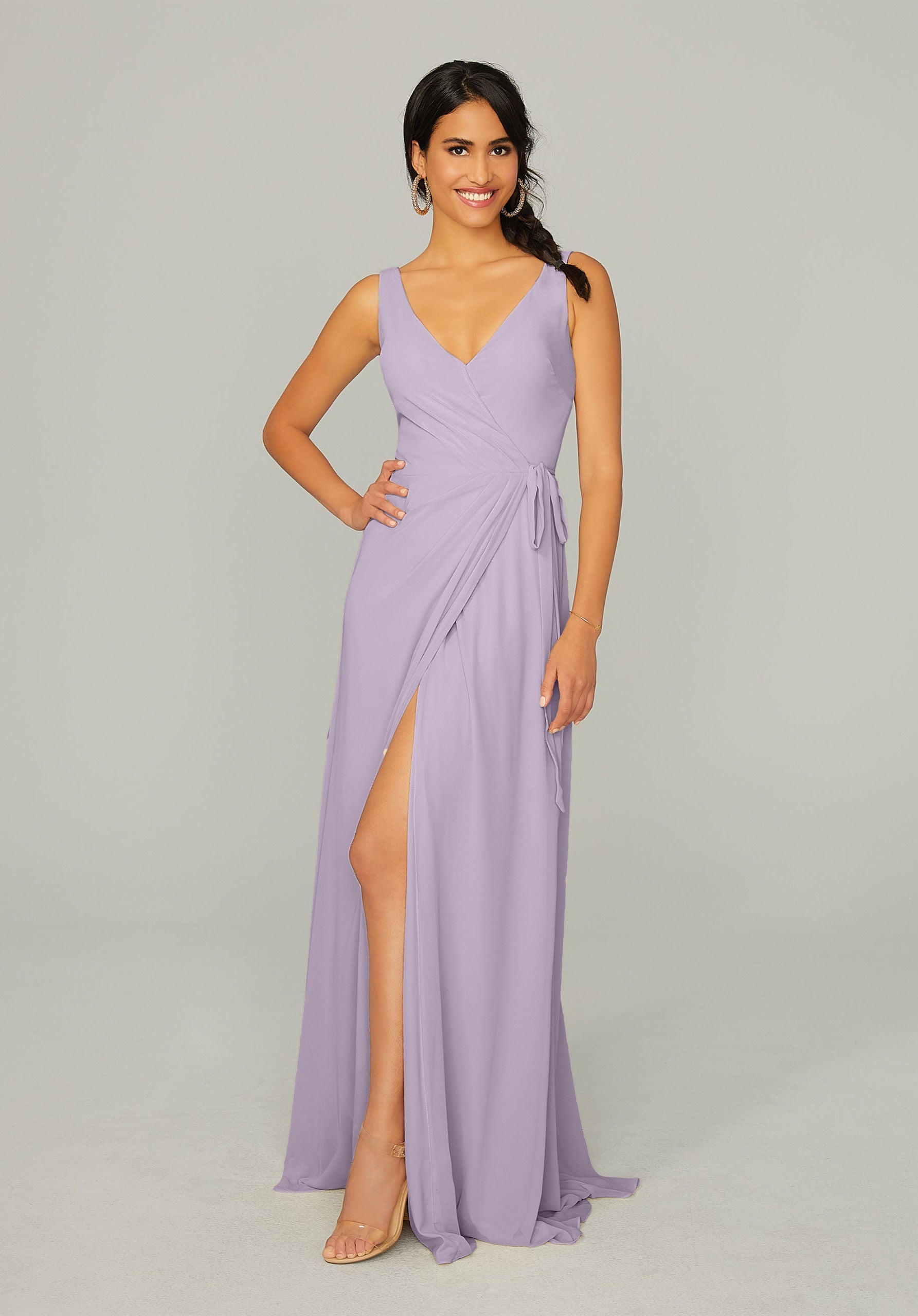 Formal Dresses Formal Long Slit Dress MGNY Madeline Gardner New York 21771 French Lilac