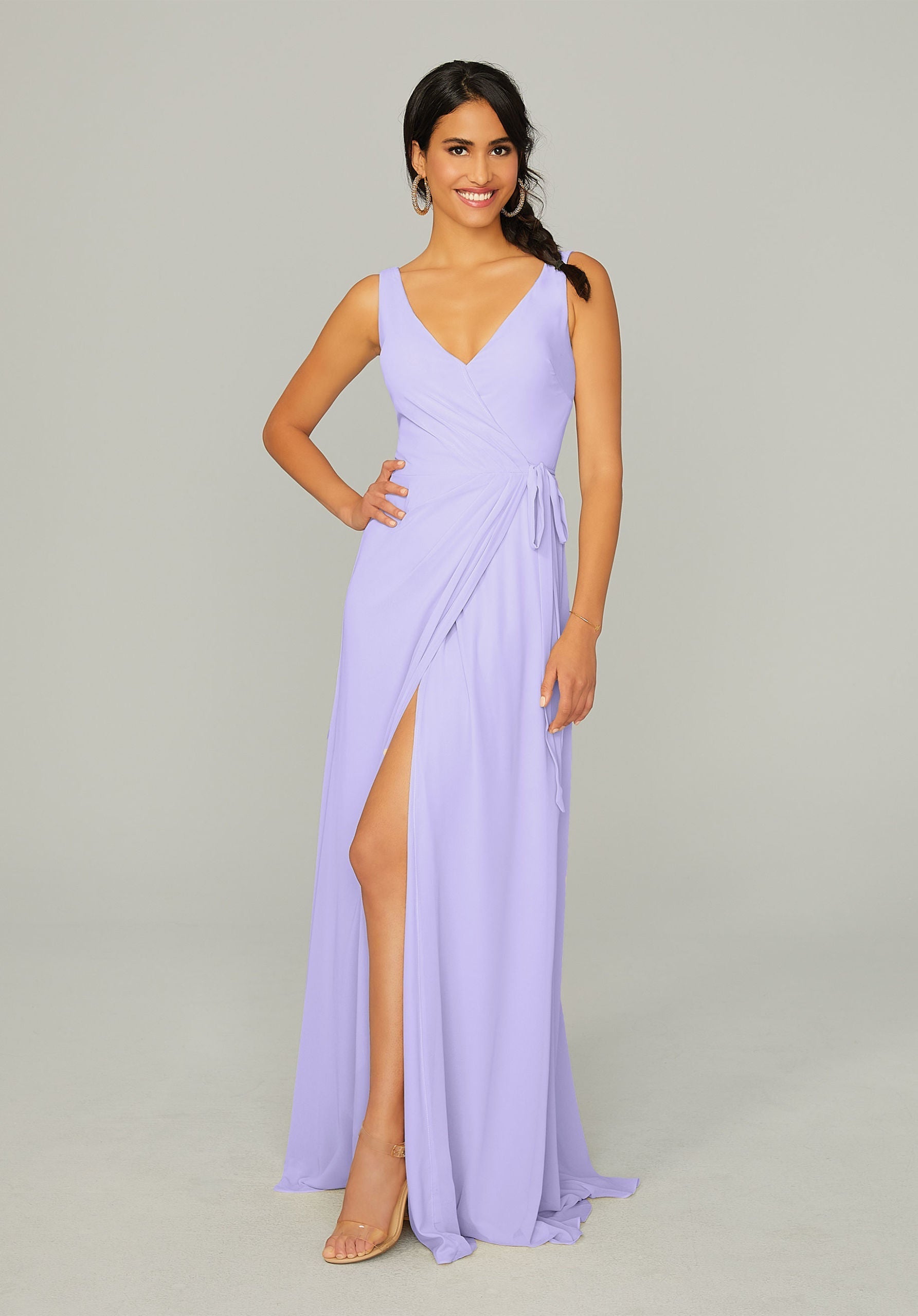 Formal Dresses Slit Long Formal Dress MGNY Madeline Gardner New York 21771 Violet