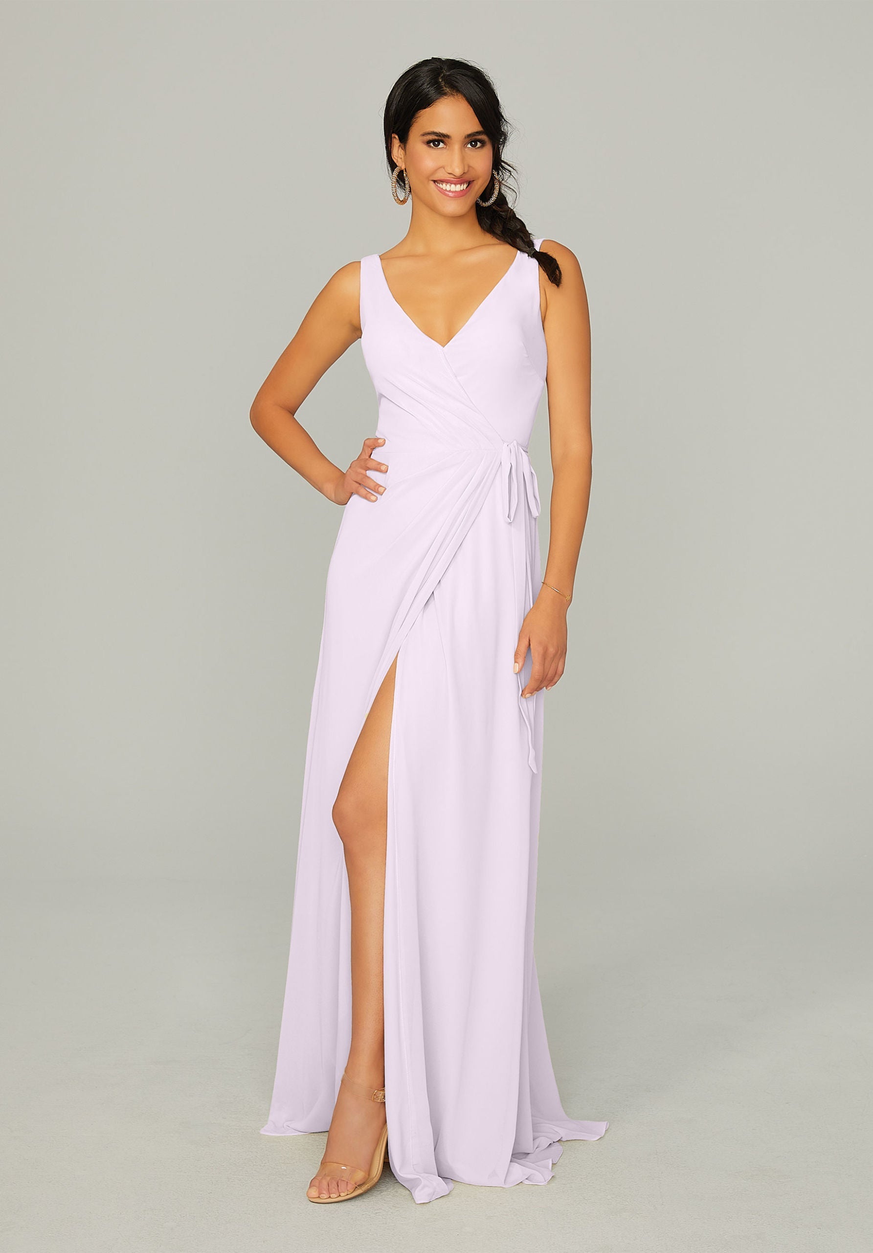 Formal Dresses Slit Long Formal Dress MGNY Madeline Gardner New York 21771 Wisteria