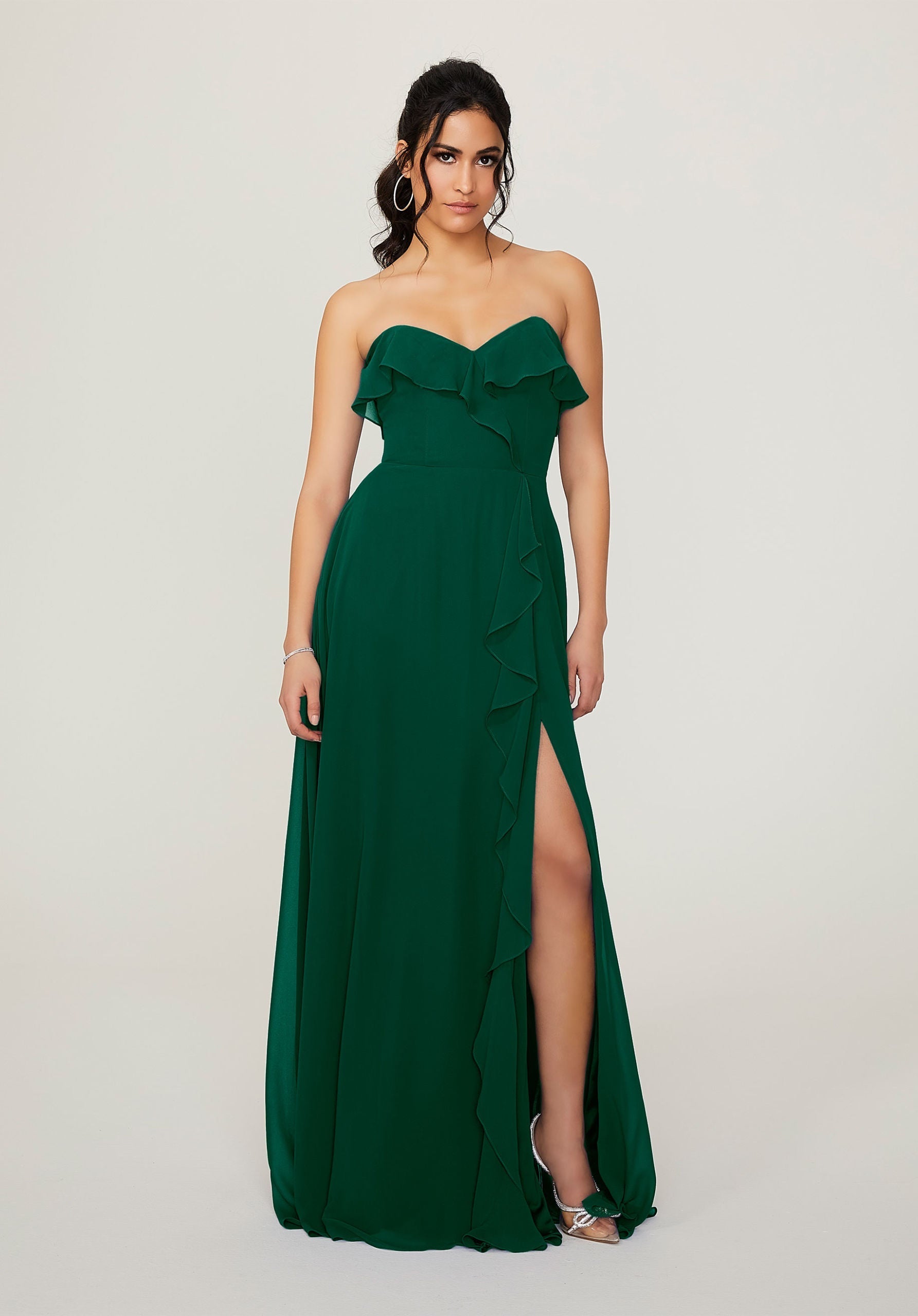 Formal Dresses Long Formal Slit Evening Dress MGNY Madeline Gardner New York 21782 Emerald
