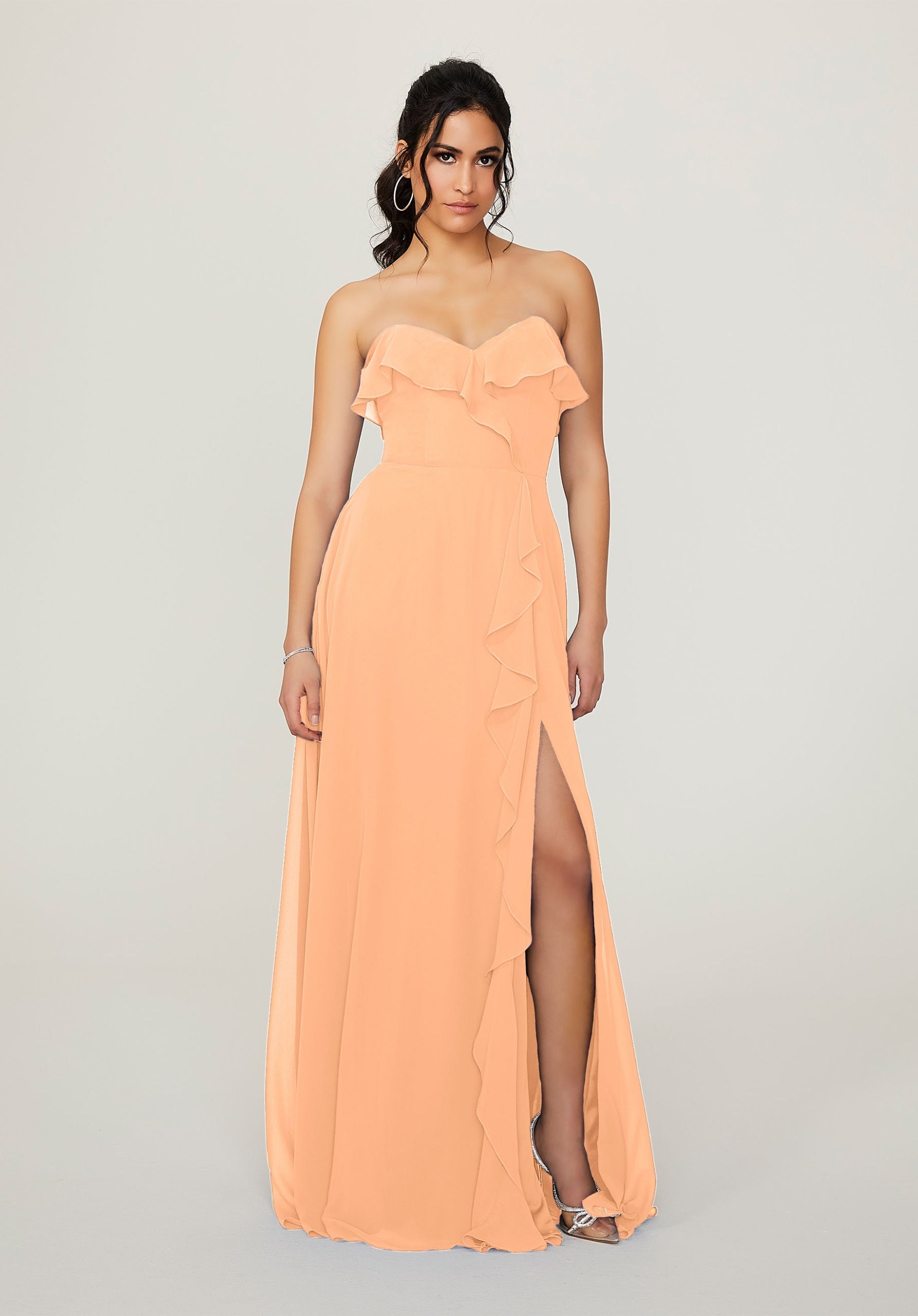 Formal Dresses Long Slit Formal Evening Dress MGNY Madeline Gardner New York 21782 Sorbet