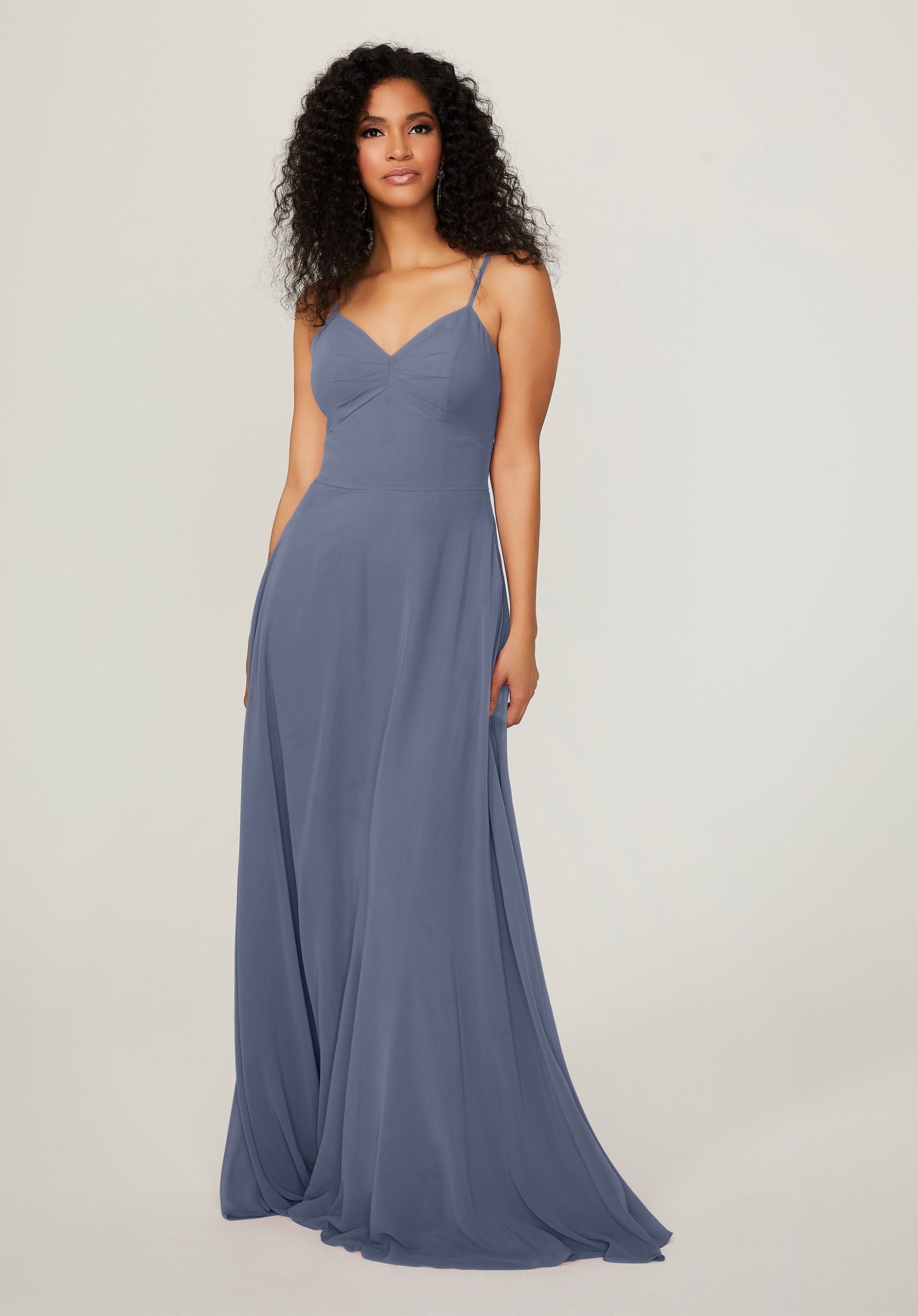 Formal Dresses A Line Long Formal Evening Pleated Dress MGNY Madeline Gardner New York 21784 Dusk