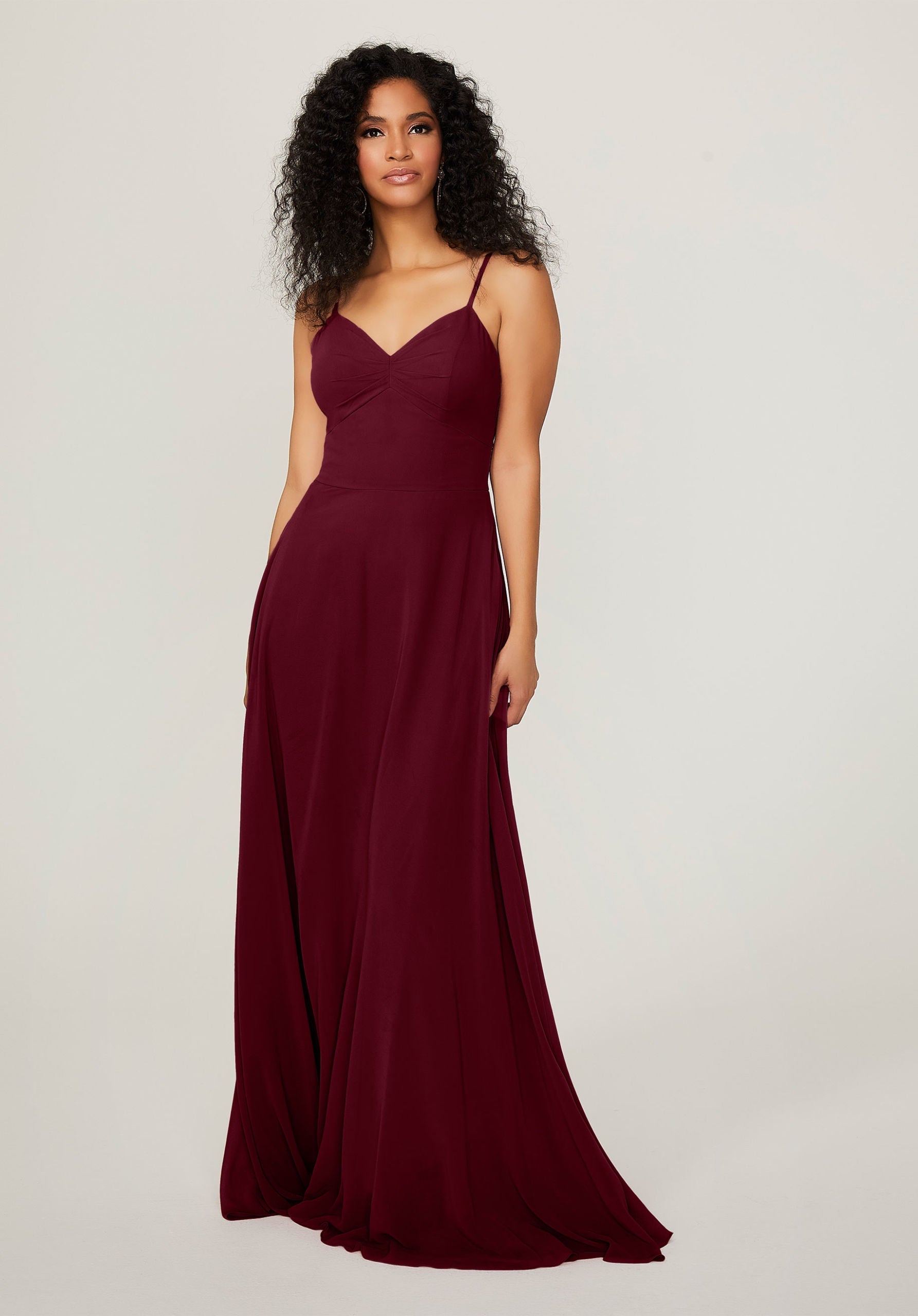 Formal Dresses A Line Formal Evening Long Pleated Dress MGNY Madeline Gardner New York 21784 Bordeaux