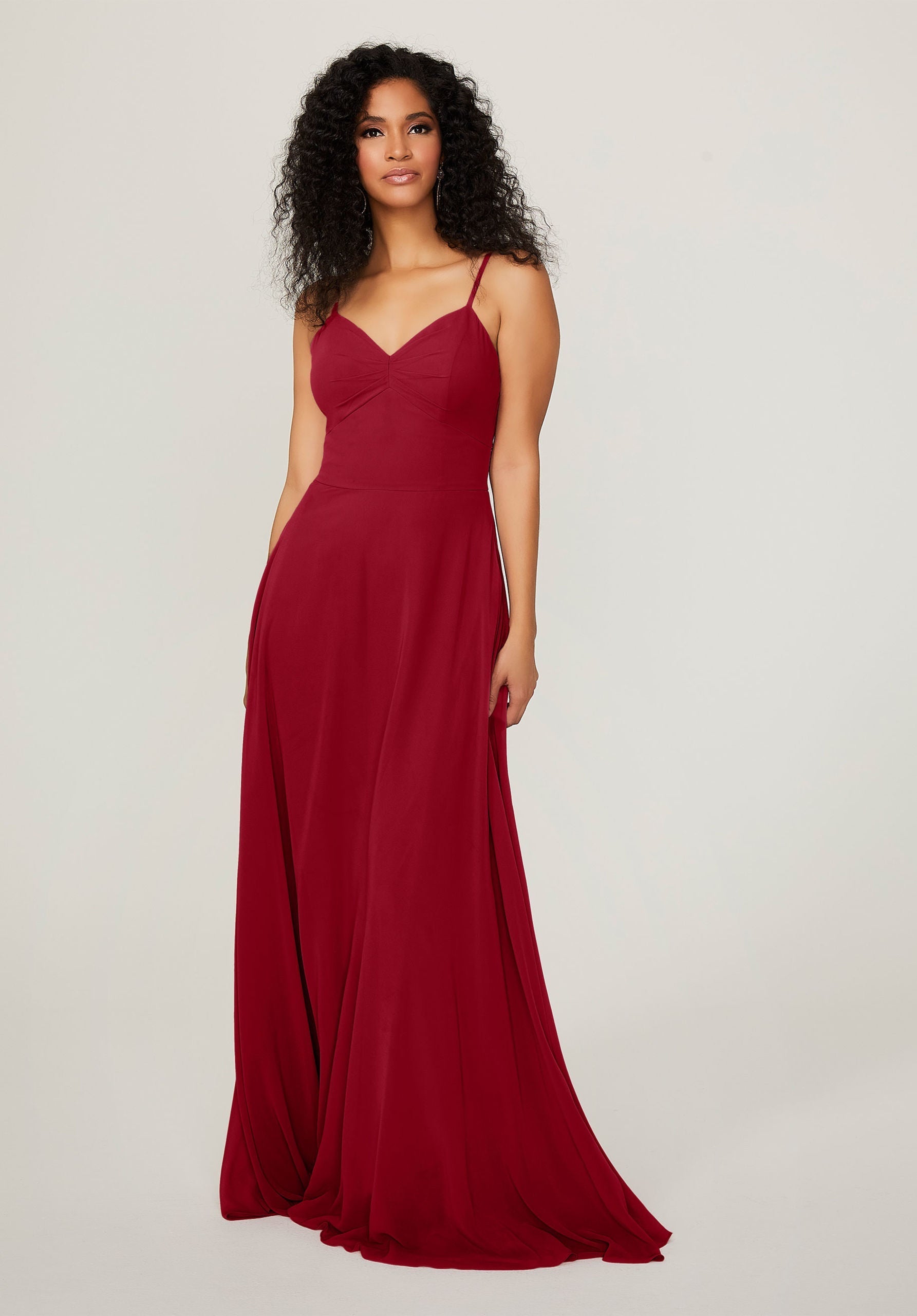 Formal Dresses A Line Formal Evening Long Pleated Dress MGNY Madeline Gardner New York 21784 Claret