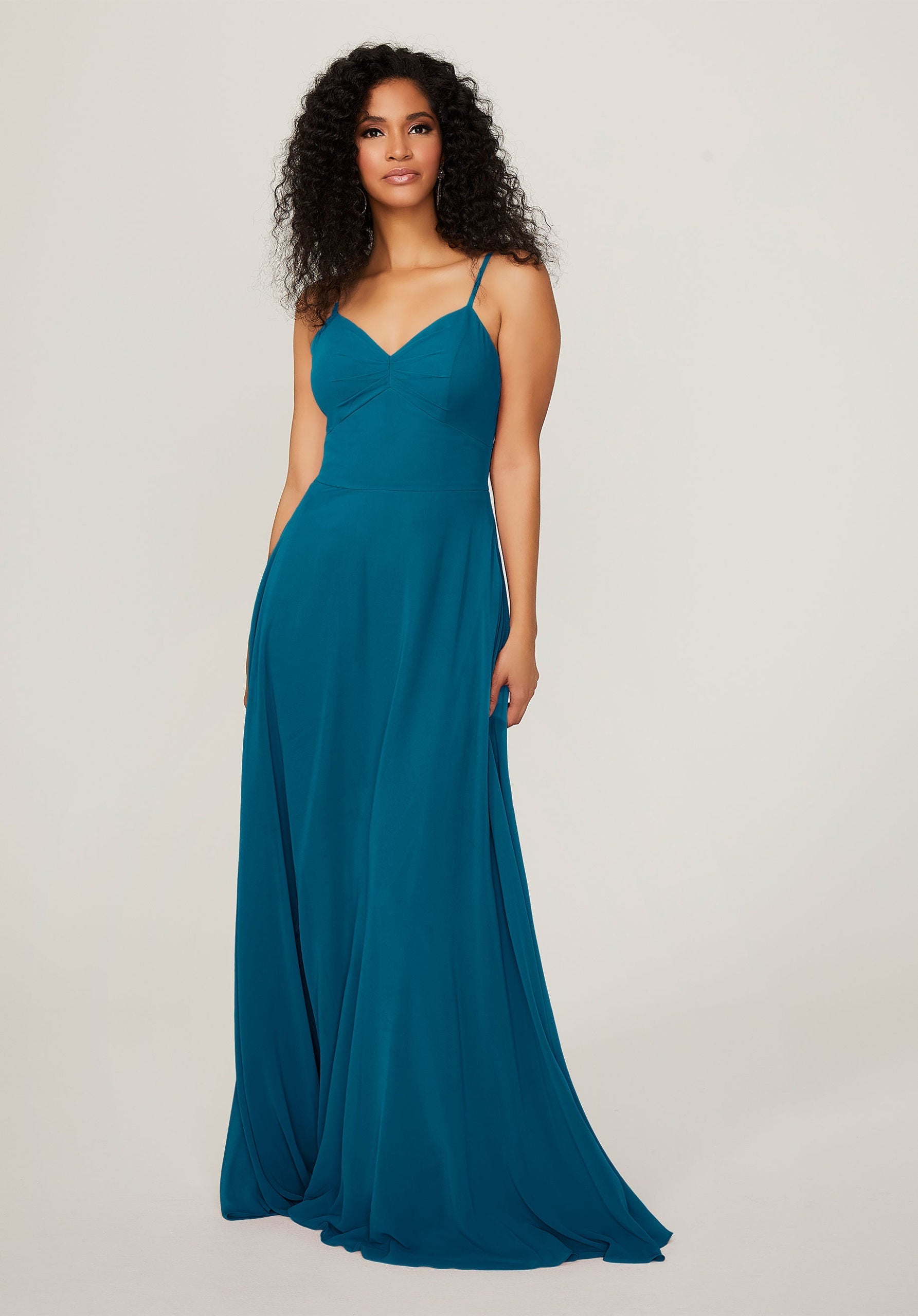 Formal Dresses A Line Formal Evening Long Pleated Dress MGNY Madeline Gardner New York 21784 Marine