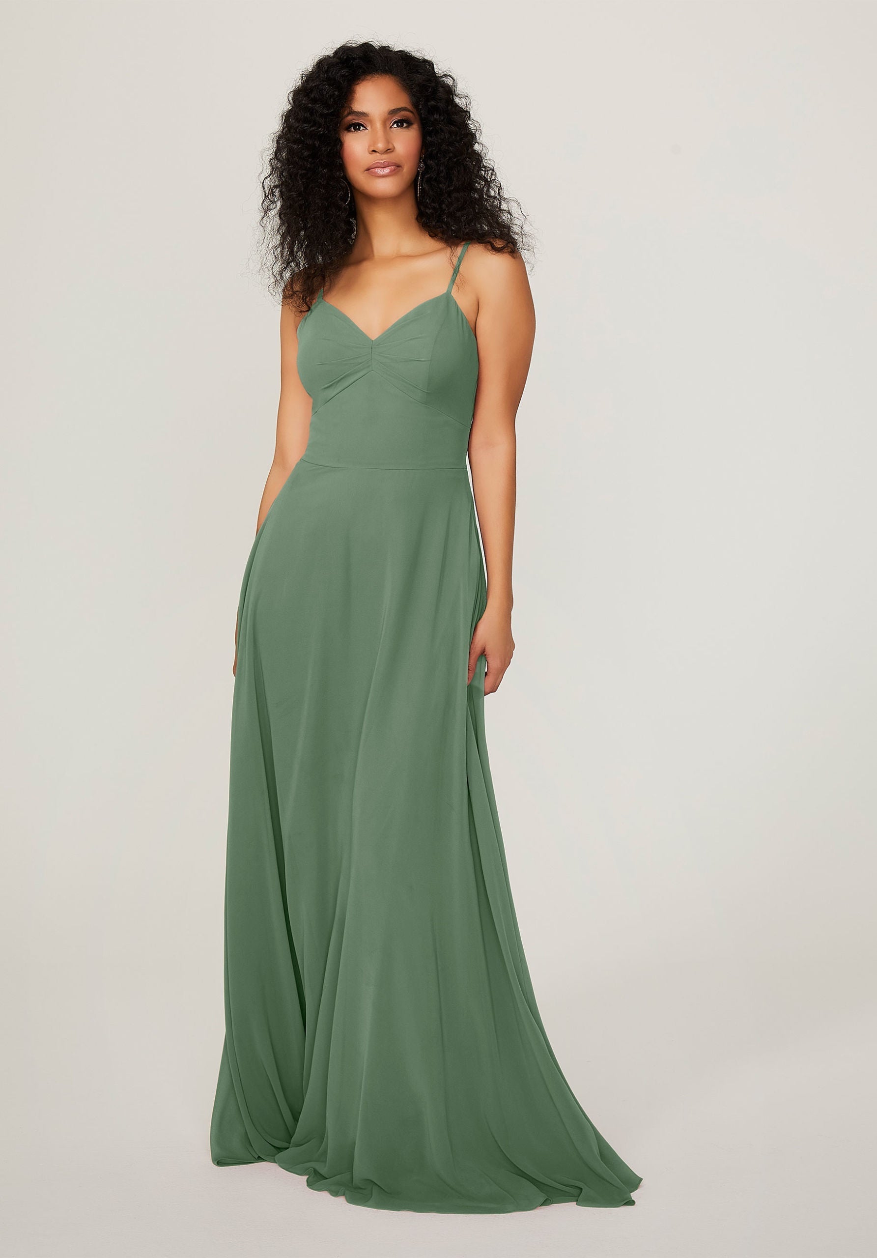 Formal Pleated Long A Line Dress MGNY Madeline Gardner New York 21784