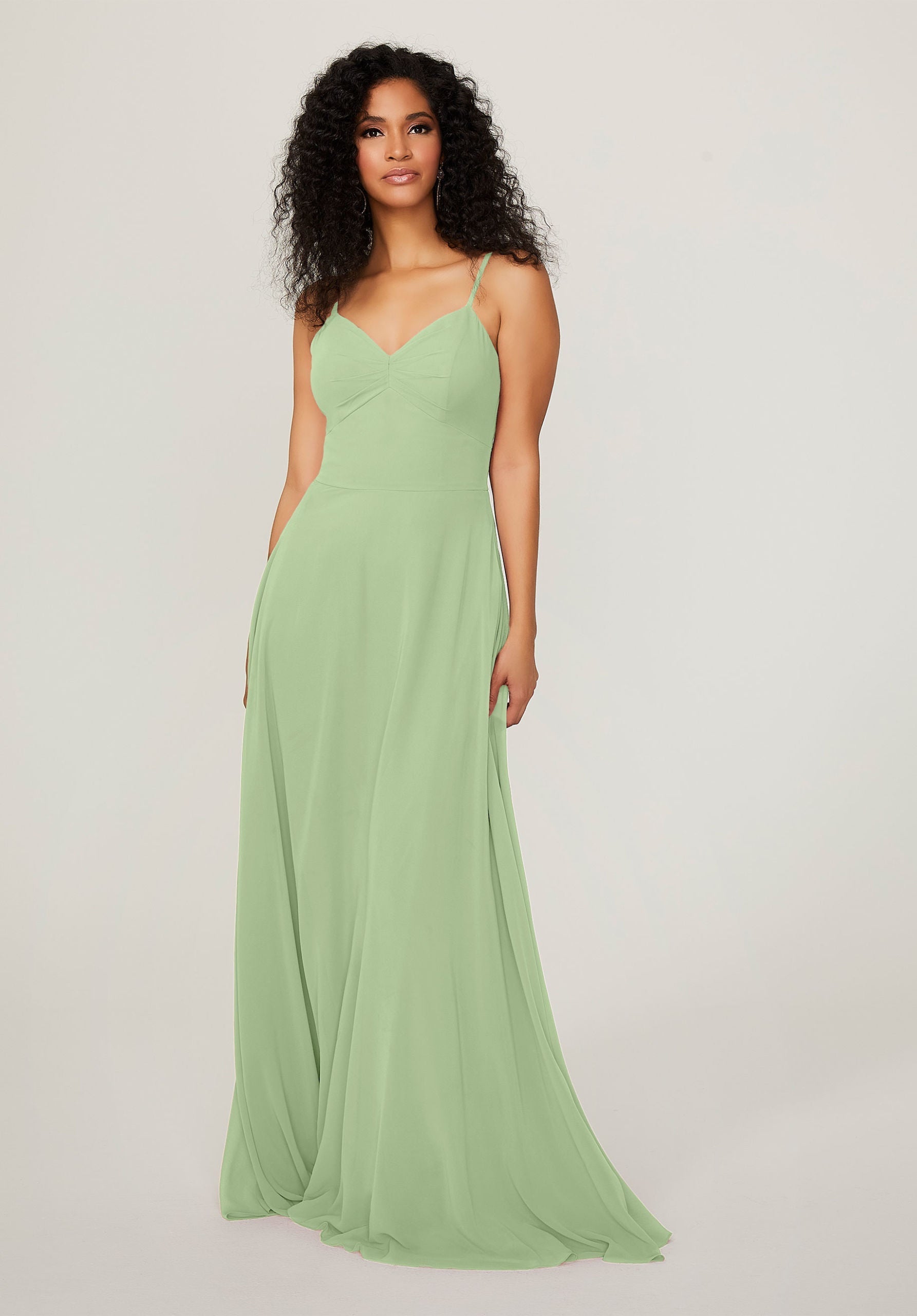 Formal Dresses Long A Line Formal Pleated Dress MGNY Madeline Gardner New York 21784 Sage