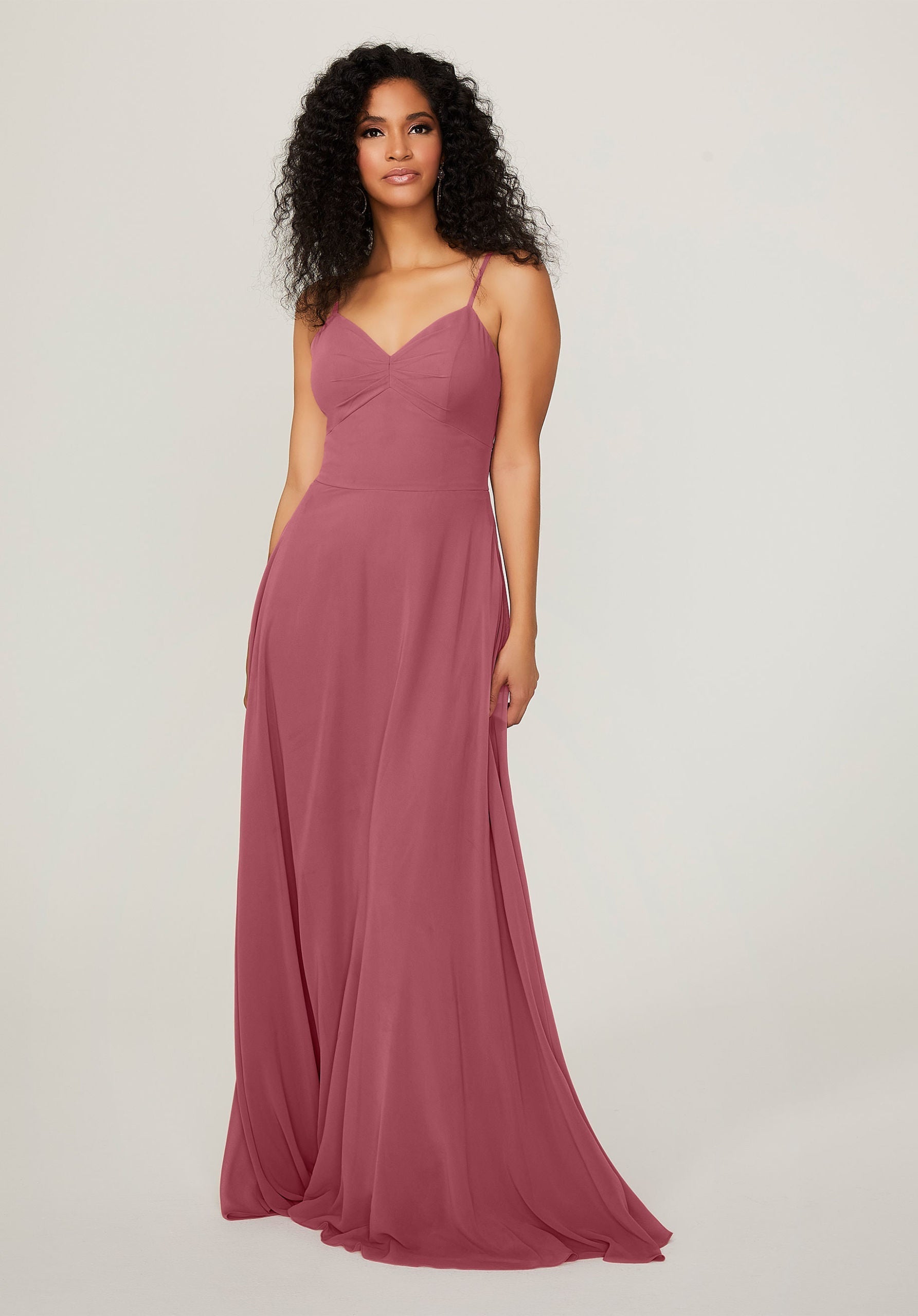 Formal Dresses Long Pleated A Line Formal Dress MGNY Madeline Gardner New York 21784 Rosewood