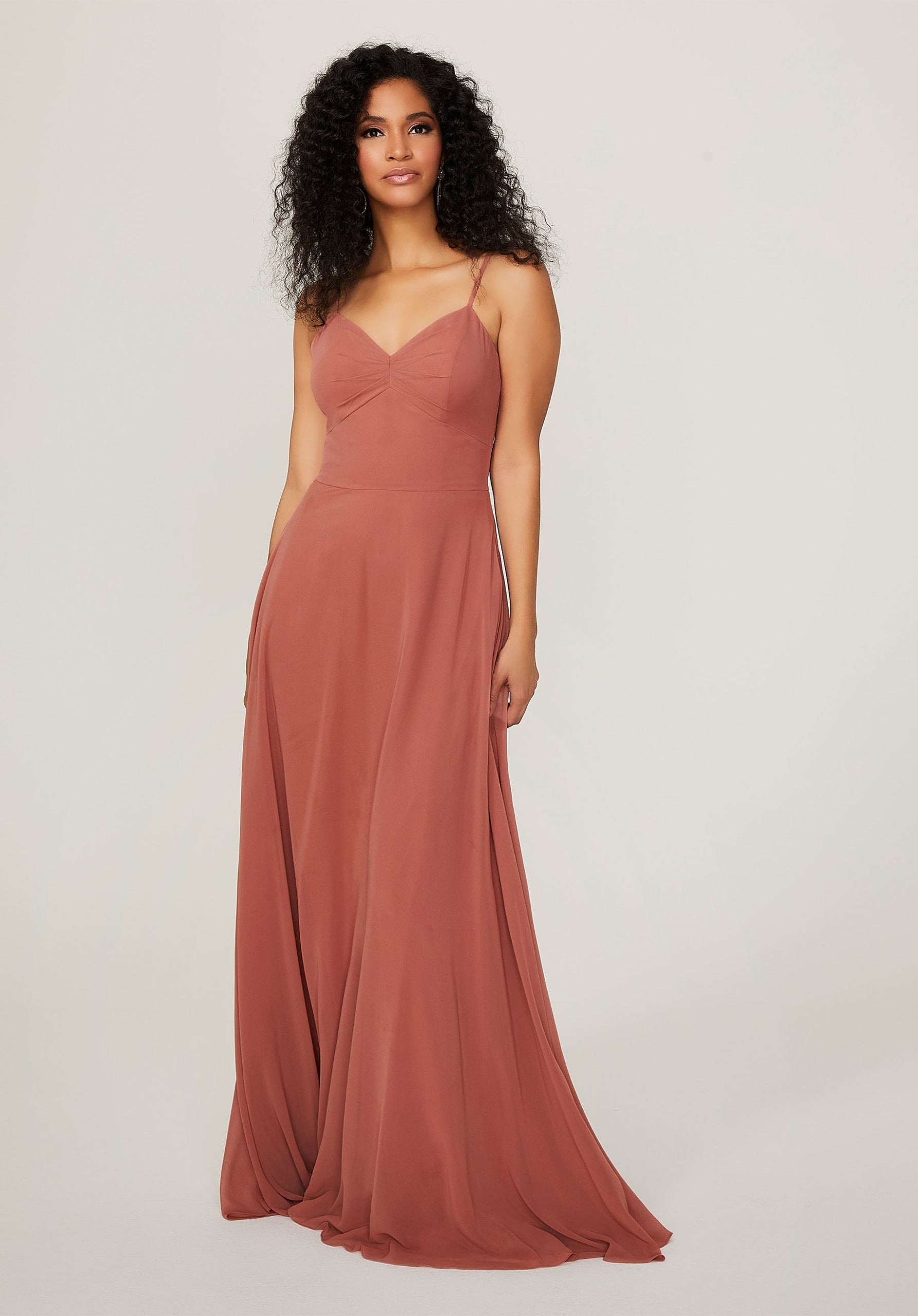 Formal Dresses Formal Pleated Long A Line Dress MGNY Madeline Gardner New York 21784 Spice