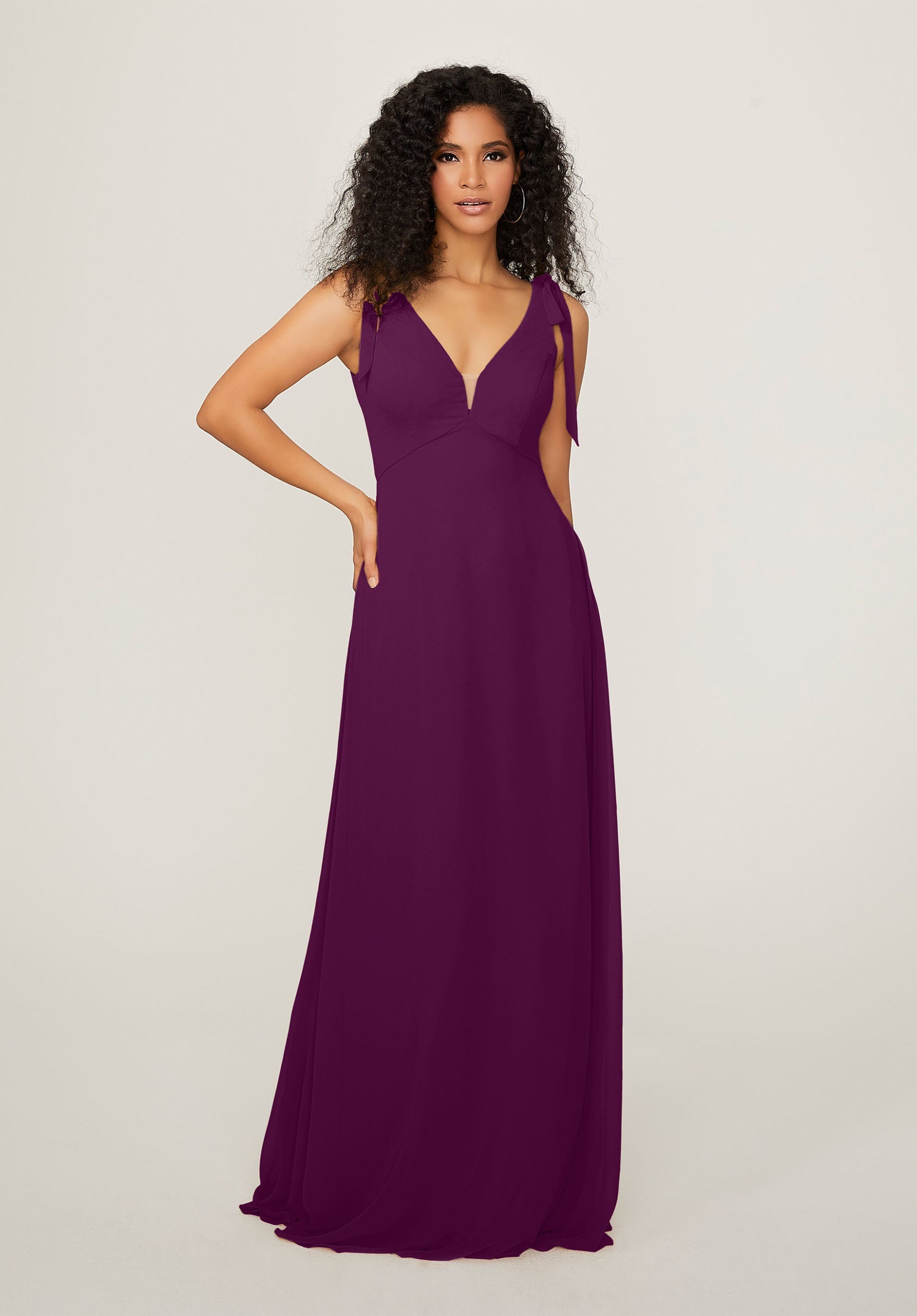 Formal Dresses Long Evening A Line Formal Dress MGNY Madeline Gardner New York 21789 Eggplant