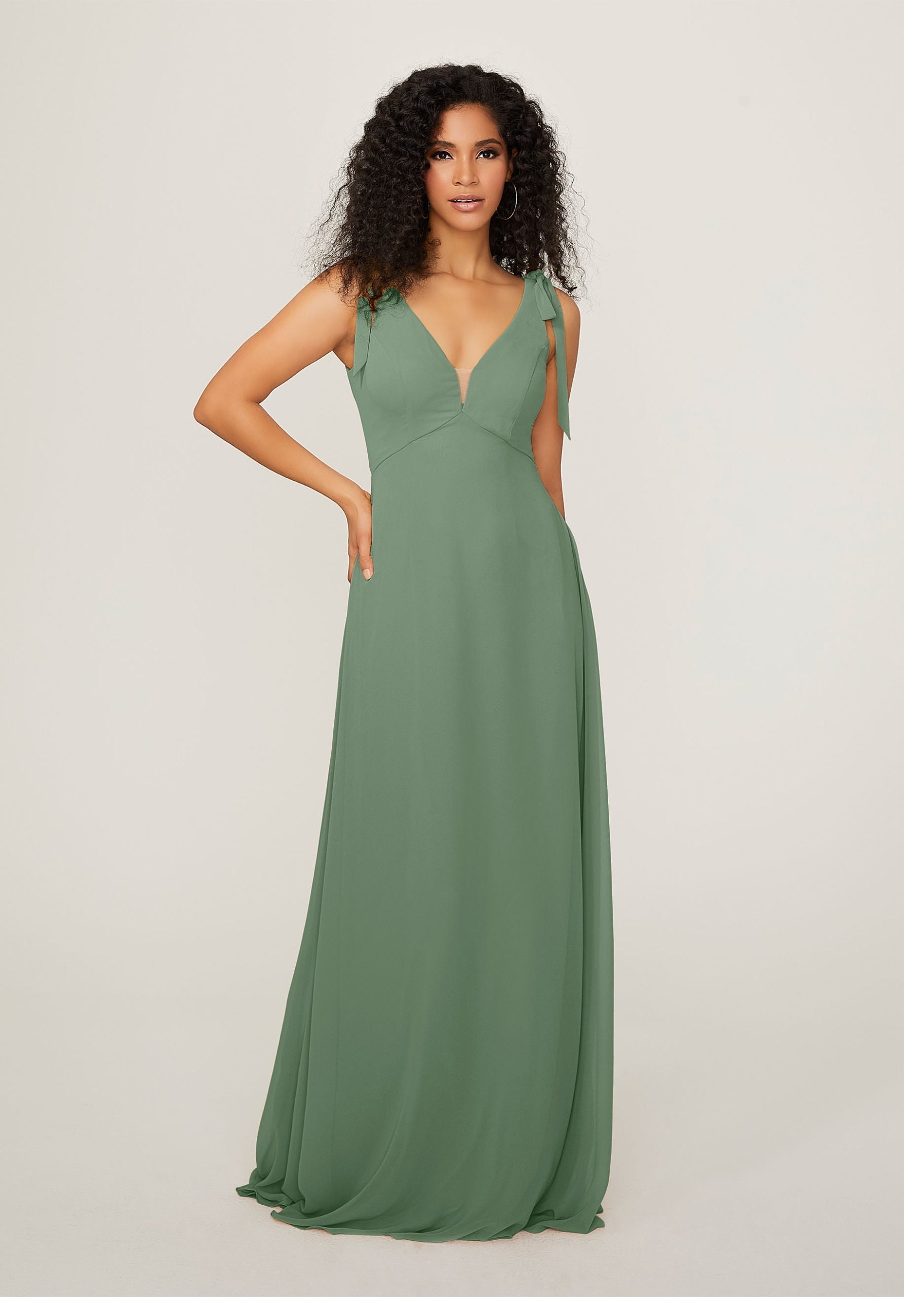 Formal Dresses Long A Line Evening Formal Dress MGNY Madeline Gardner New York 21789 Moss