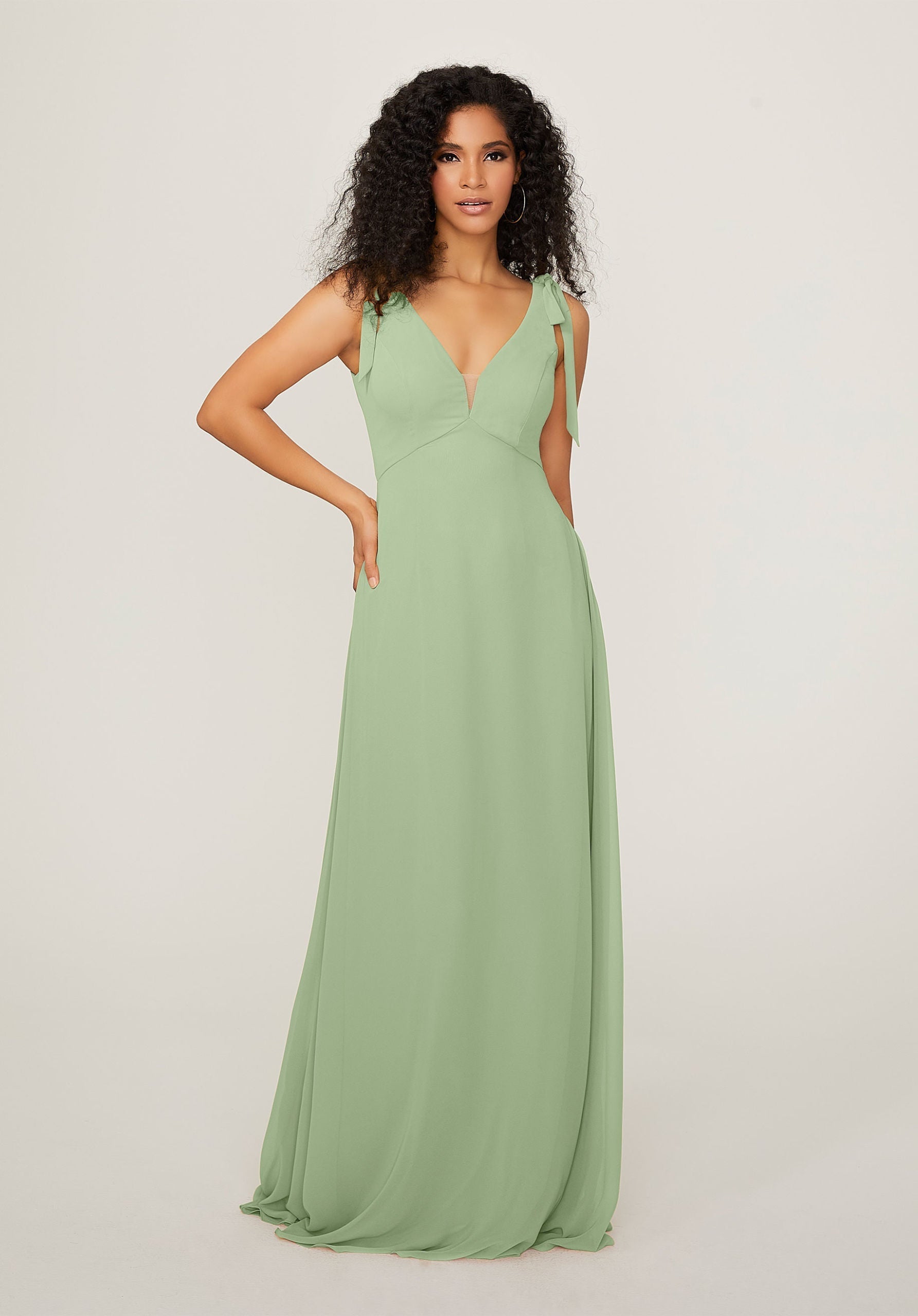 Formal Dresses Long A Line Formal Evening Dress MGNY Madeline Gardner New York 21789 Sage