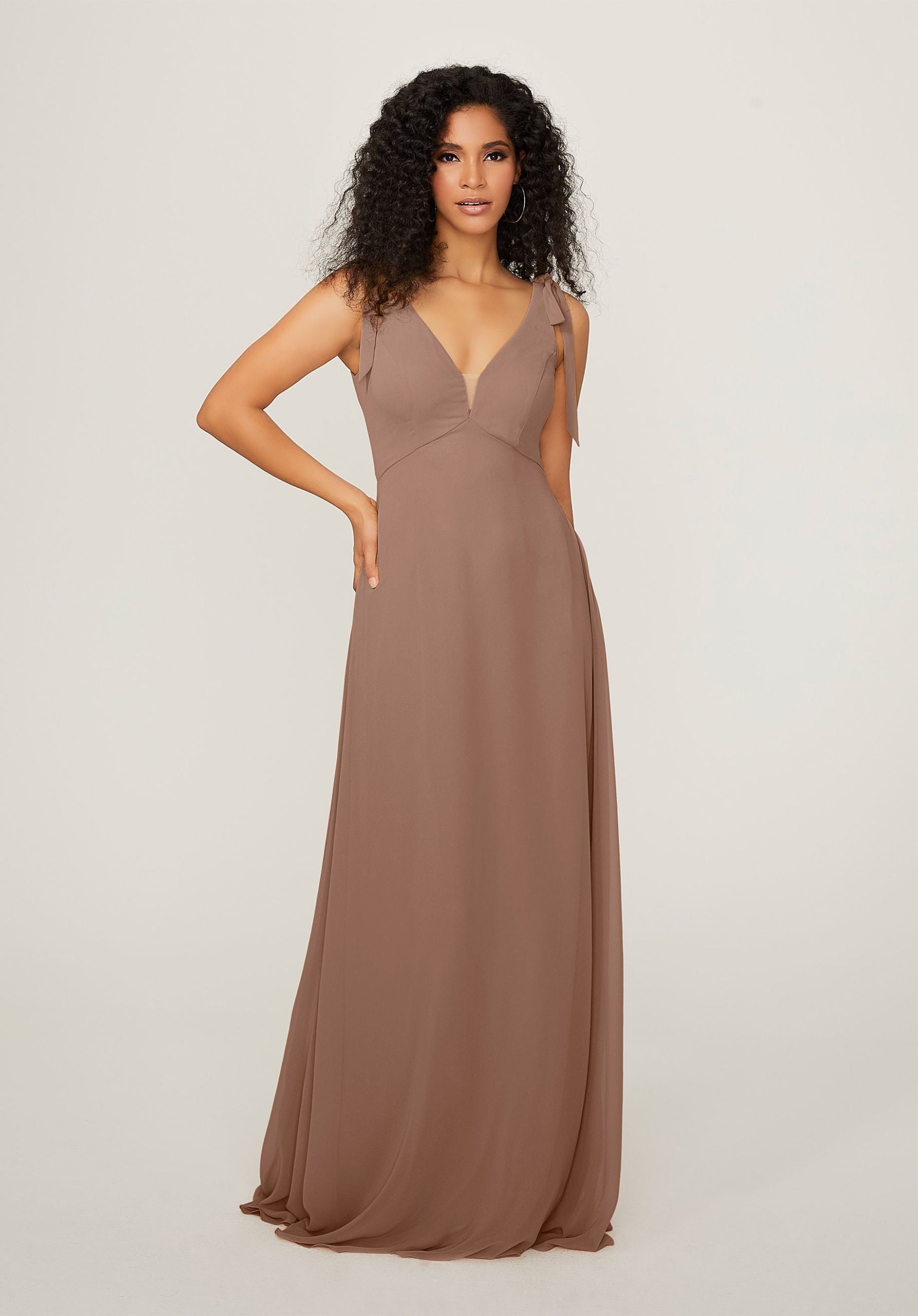 Formal Dresses Long A Line Formal Evening Dress MGNY Madeline Gardner New York 21789 Fawn