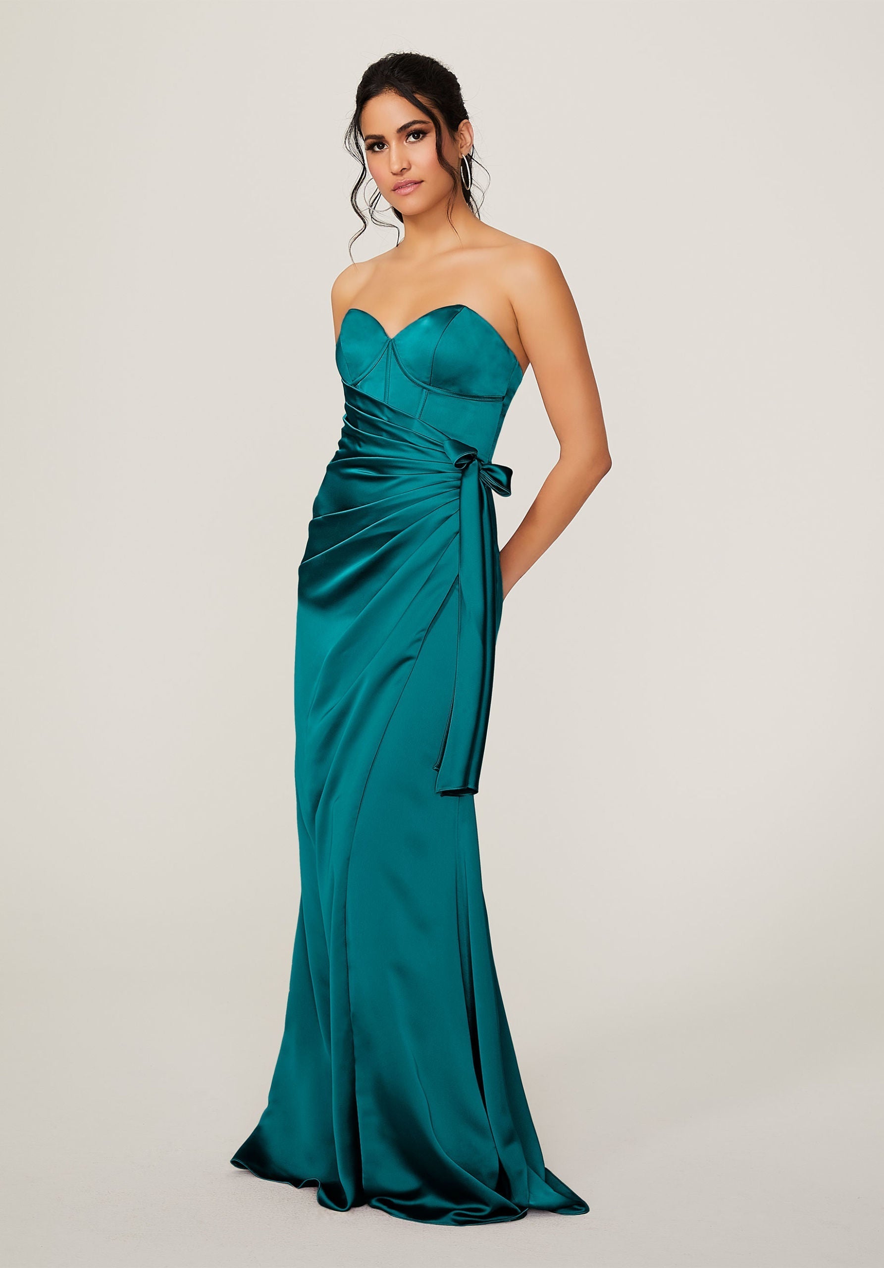 Formal Dresses Long Formal Corset Dress MGNY Madeline Gardner New York 21791 Teal
