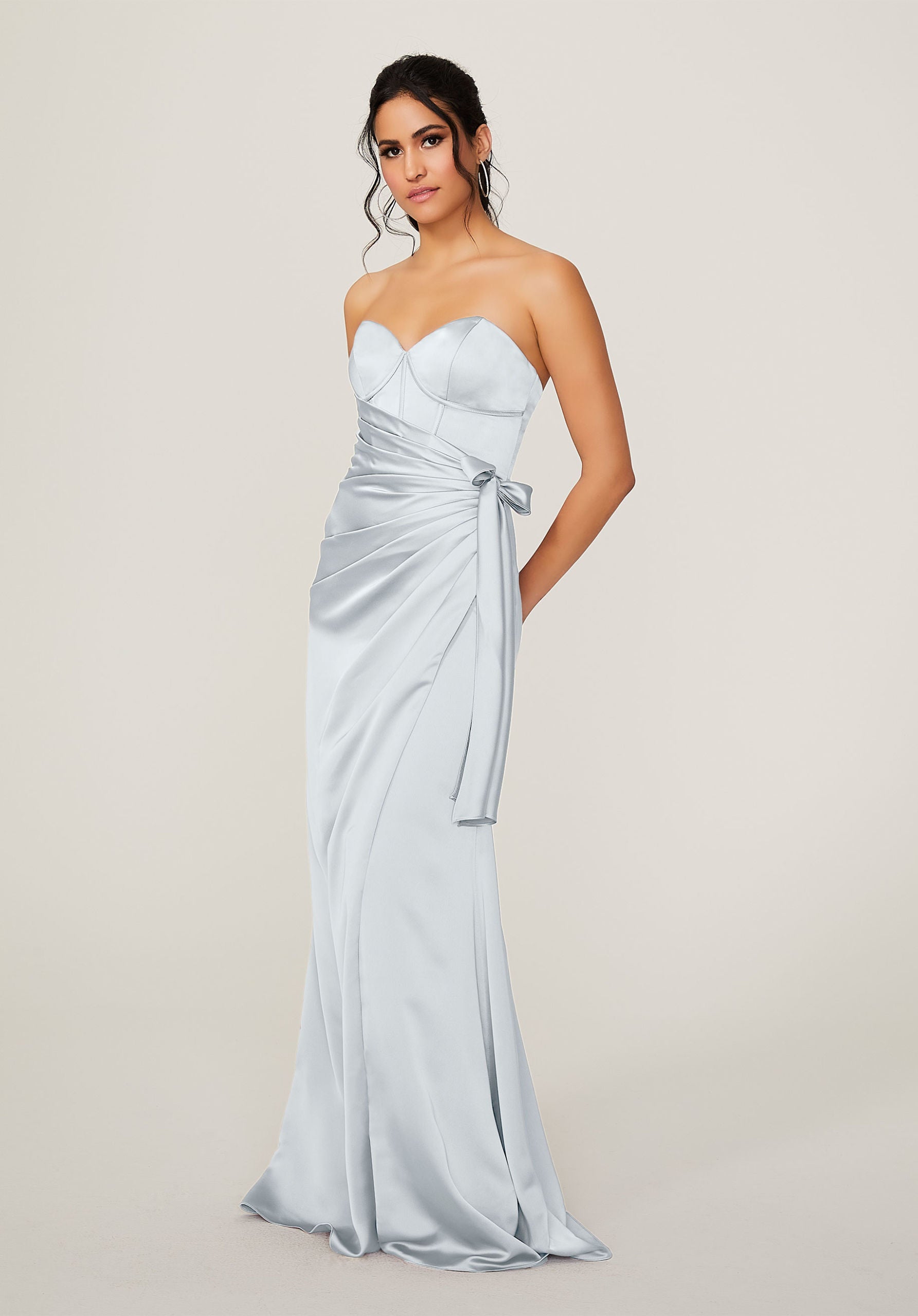 Formal Dresses Long Formal Corset Dress MGNY Madeline Gardner New York 21791 Fog