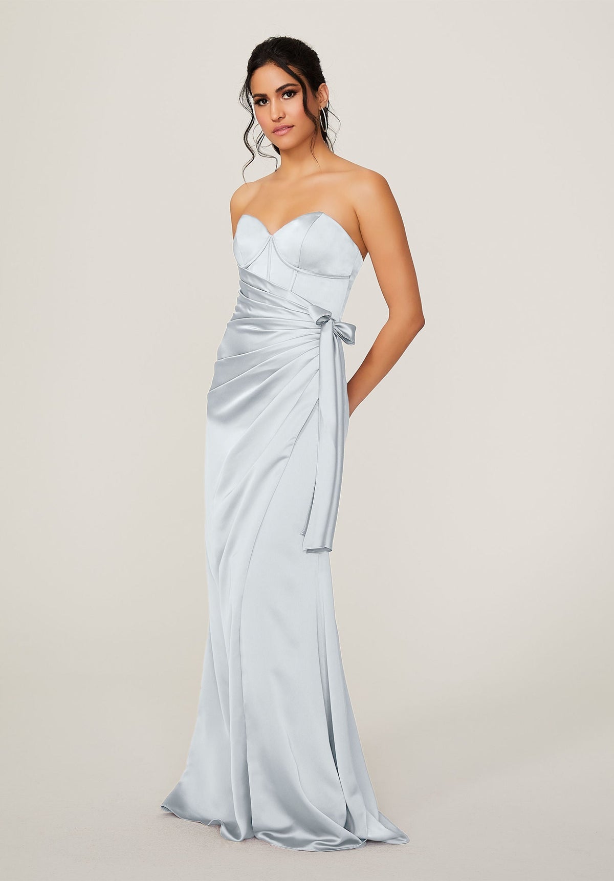 Formal Dresses Long Formal Corset Dress MGNY Madeline Gardner New York 21791 Fog