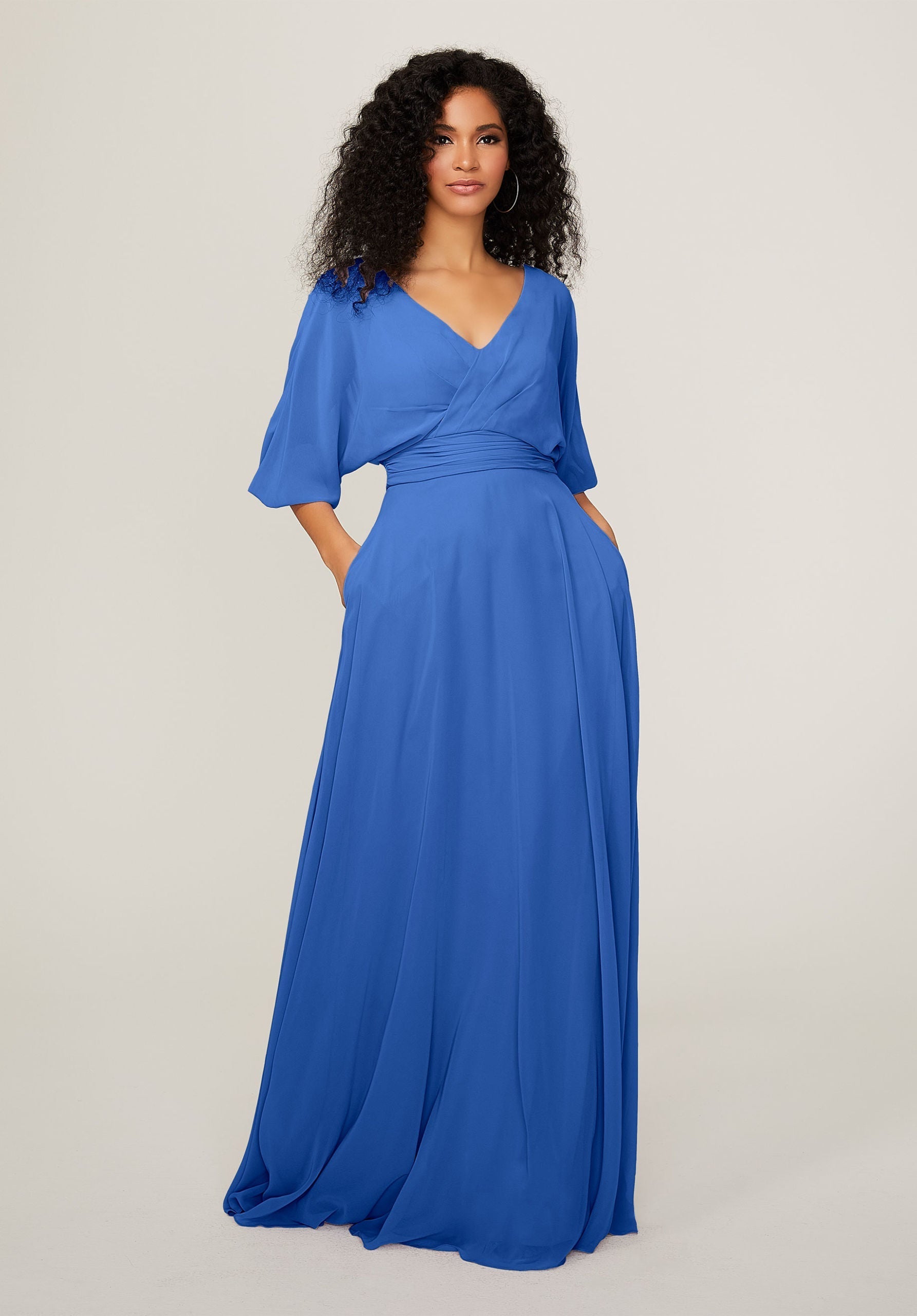 Formal Dresses Pleated Formal Long A Line Dress MGNY Madeline Gardner New York 21792 Amalfi