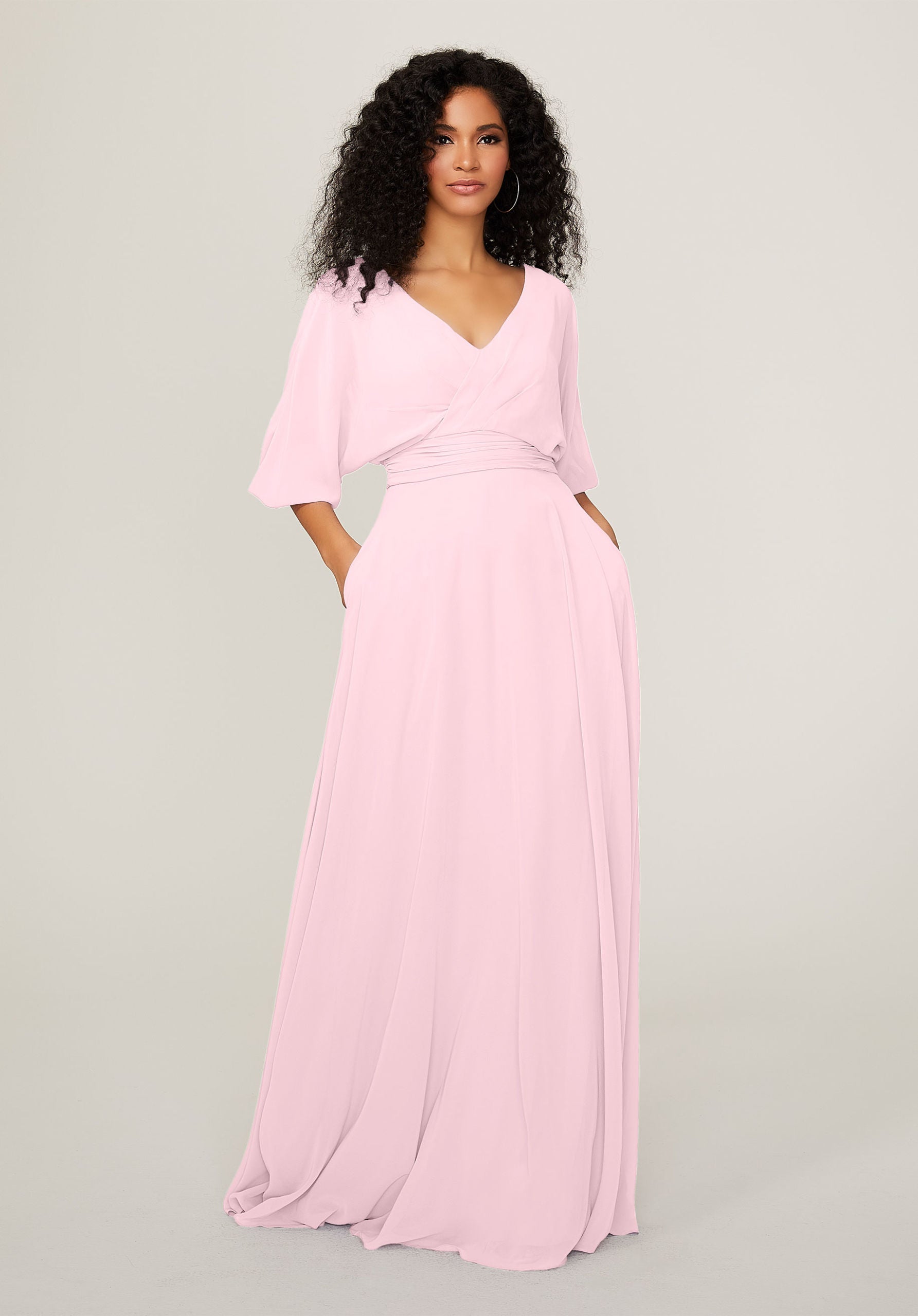Formal Dresses Long A Line Formal Pleated Dress MGNY Madeline Gardner New York 21792 Blossom