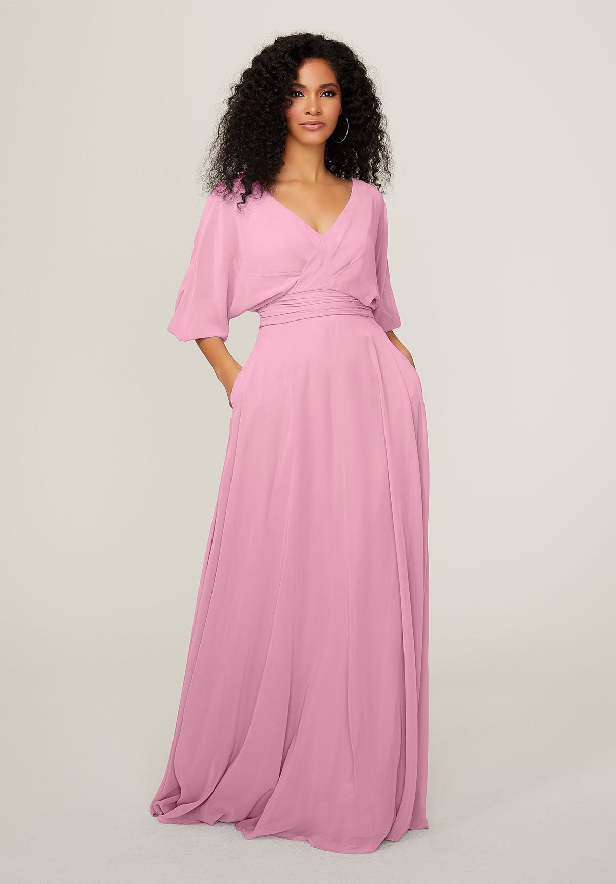 Formal Dresses Long A Line Formal Pleated Dress MGNY Madeline Gardner New York 21792 Peony