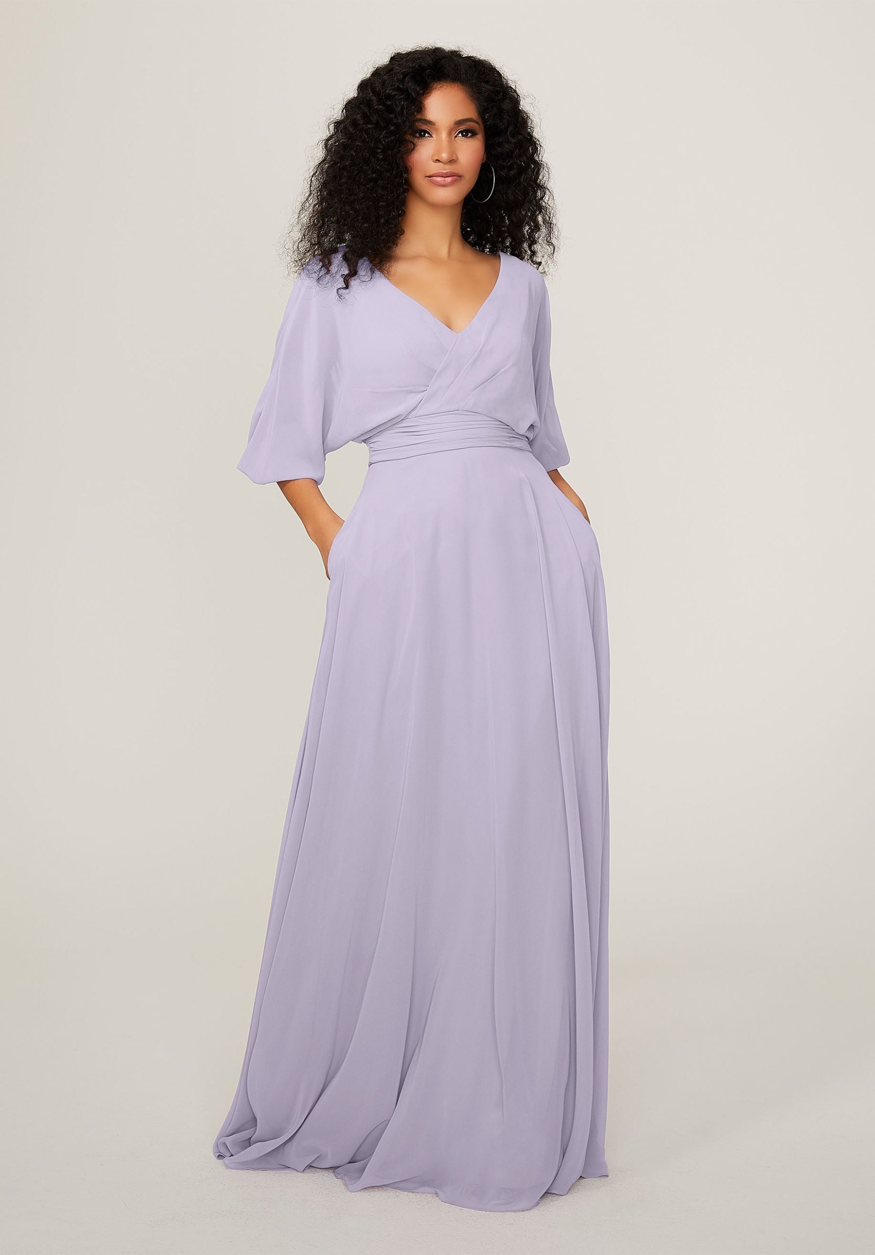 Formal Dresses Formal Long A Line Pleated Dress MGNY Madeline Gardner New York 21792 Violet
