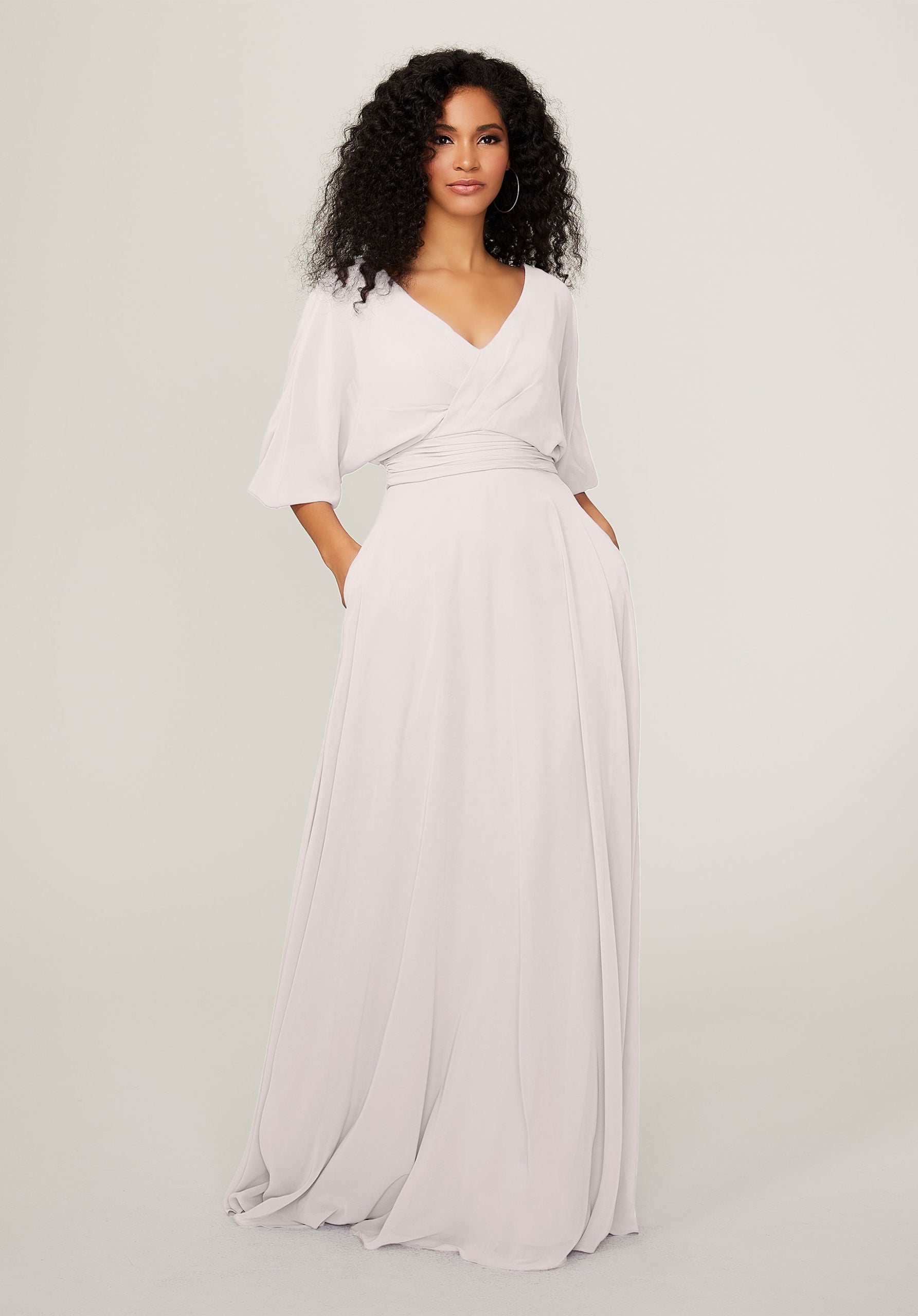 Formal Dresses Long Formal A Line Pleated Dress MGNY Madeline Gardner New York 21792 Dew Drop